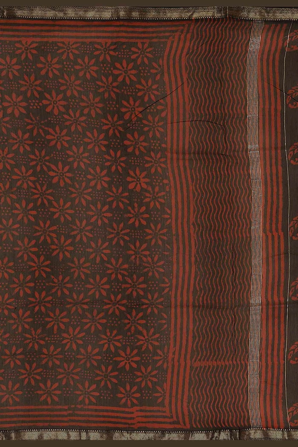 Black Maheshwari Silk Cotton Saree