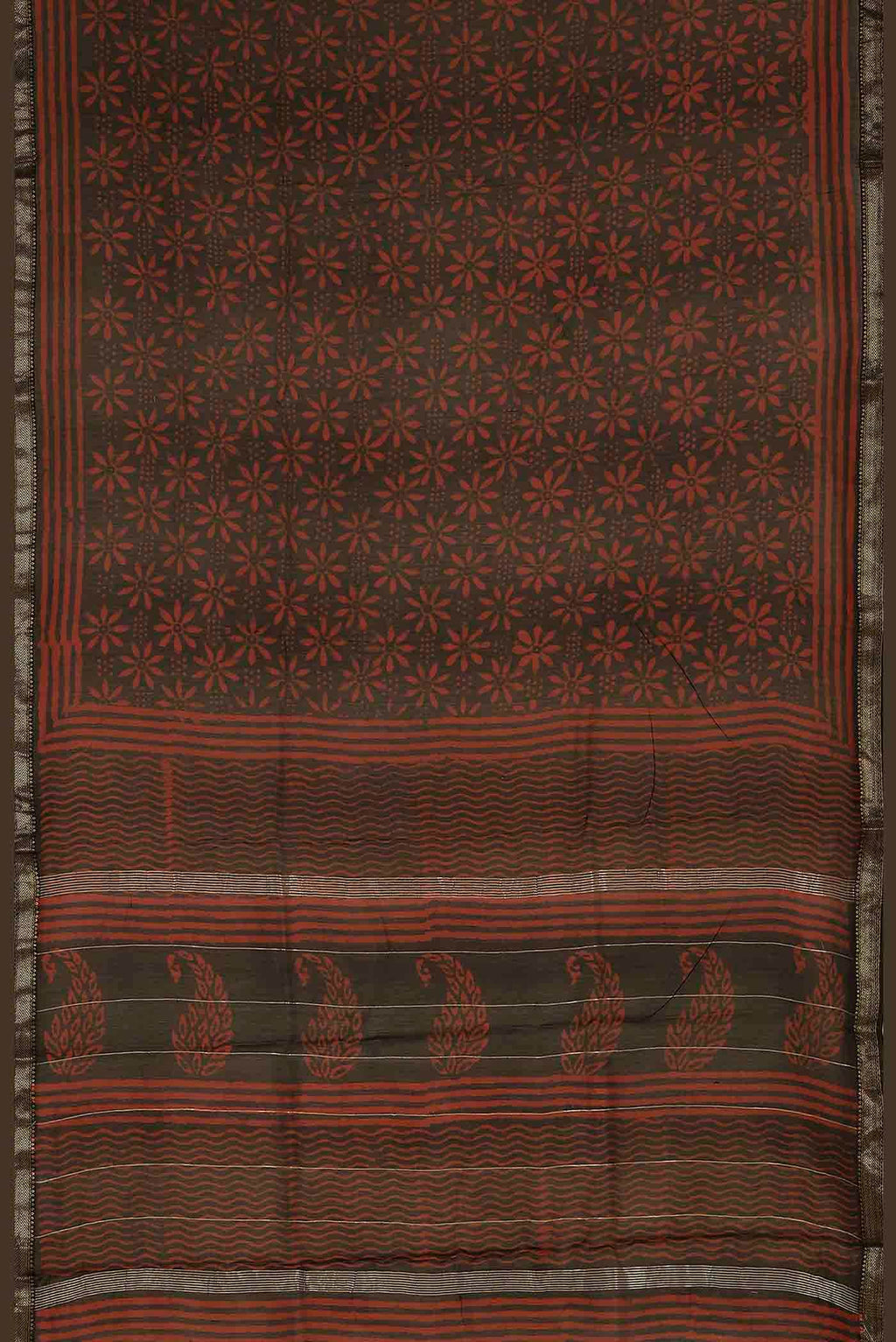 Black Maheshwari Silk Cotton Saree