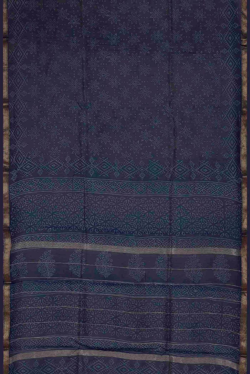 Blue Maheshwari Silk Cotton Saree