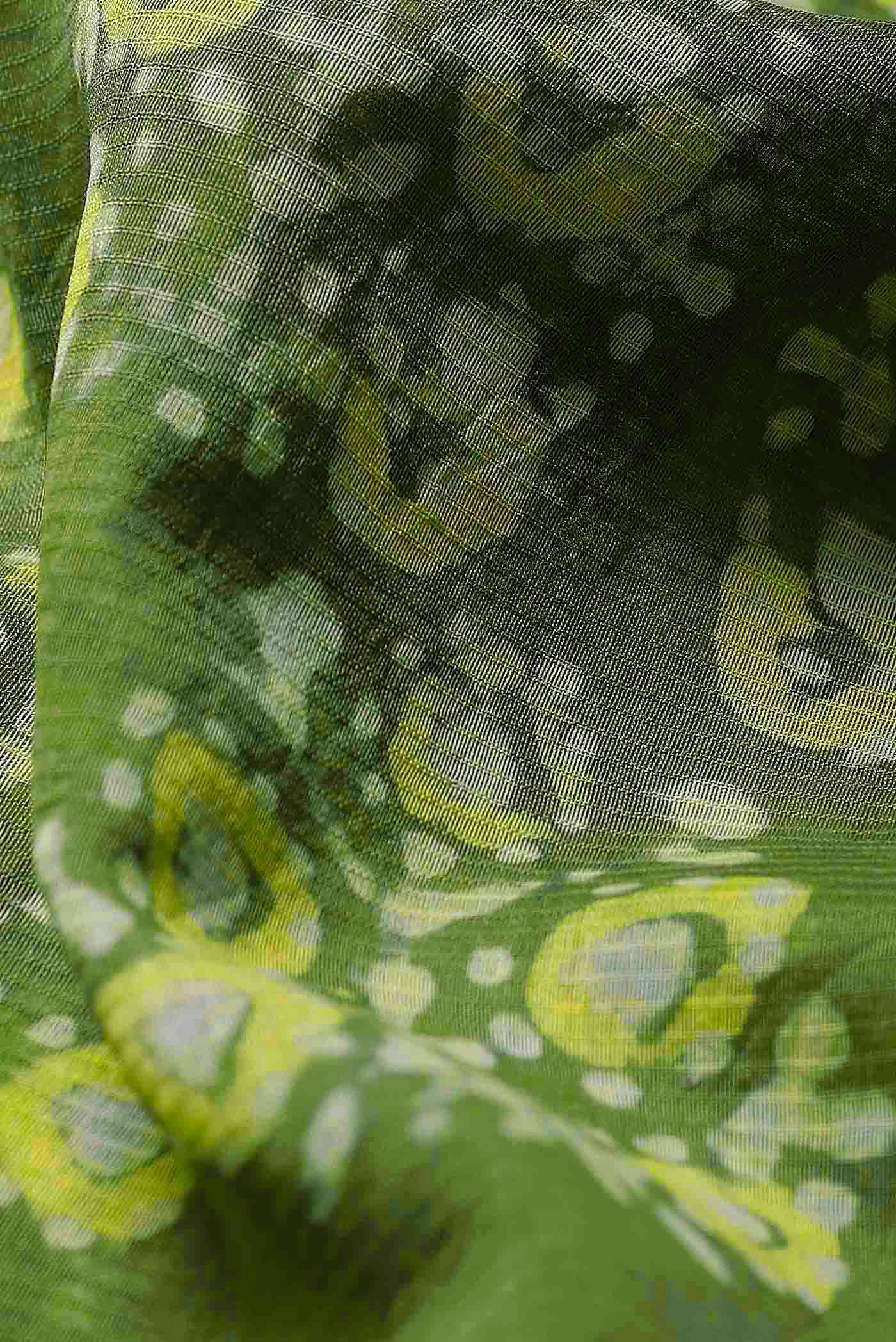 Green Maheshwari Silk Cotton Saree