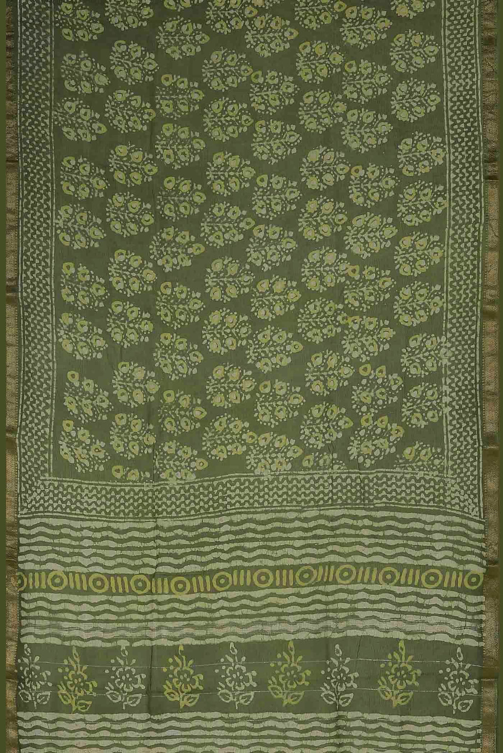 Green Maheshwari Silk Cotton Saree