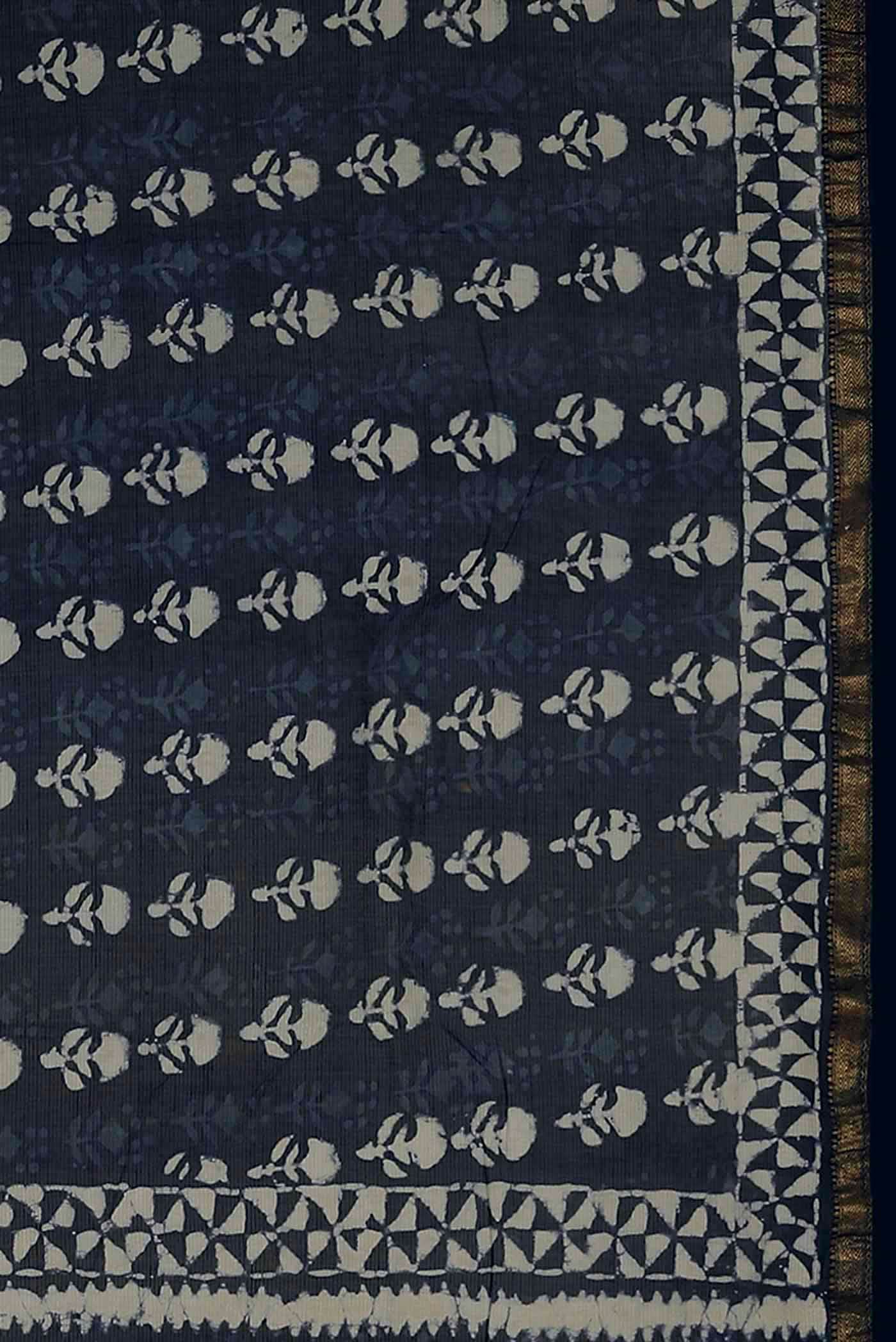 Blue Maheshwari Silk Cotton Saree