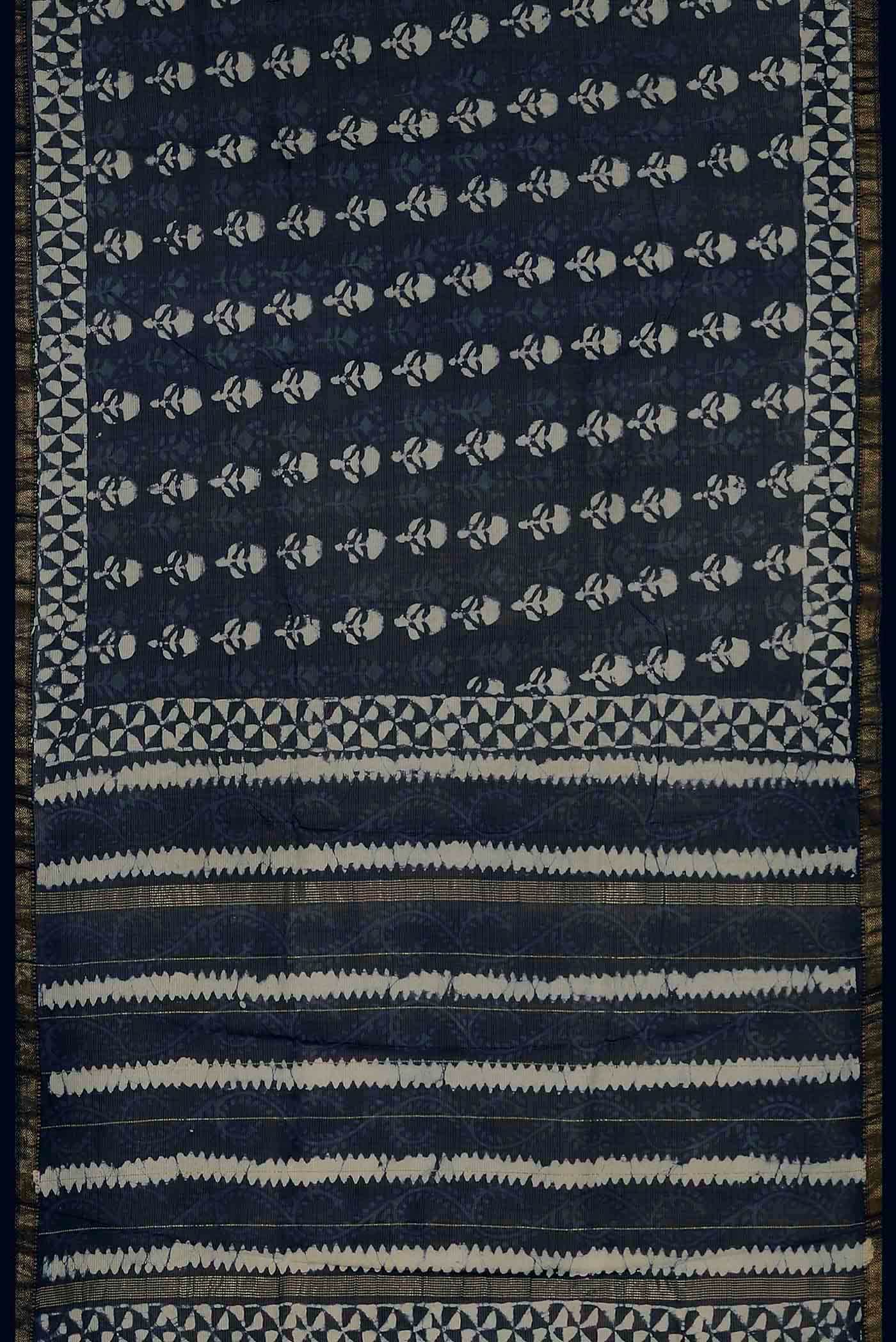 Blue Maheshwari Silk Cotton Saree