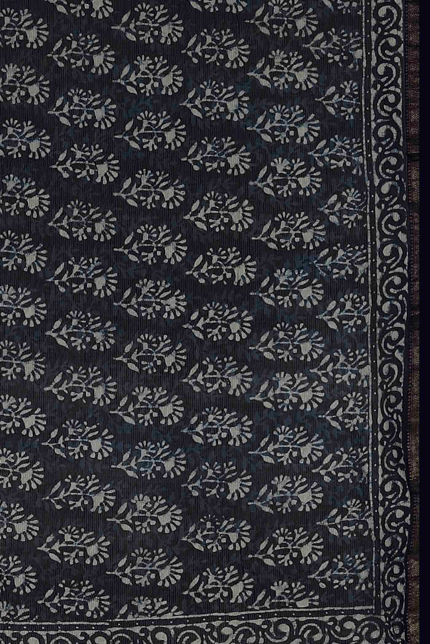 Blue Maheshwari Silk Cotton Saree