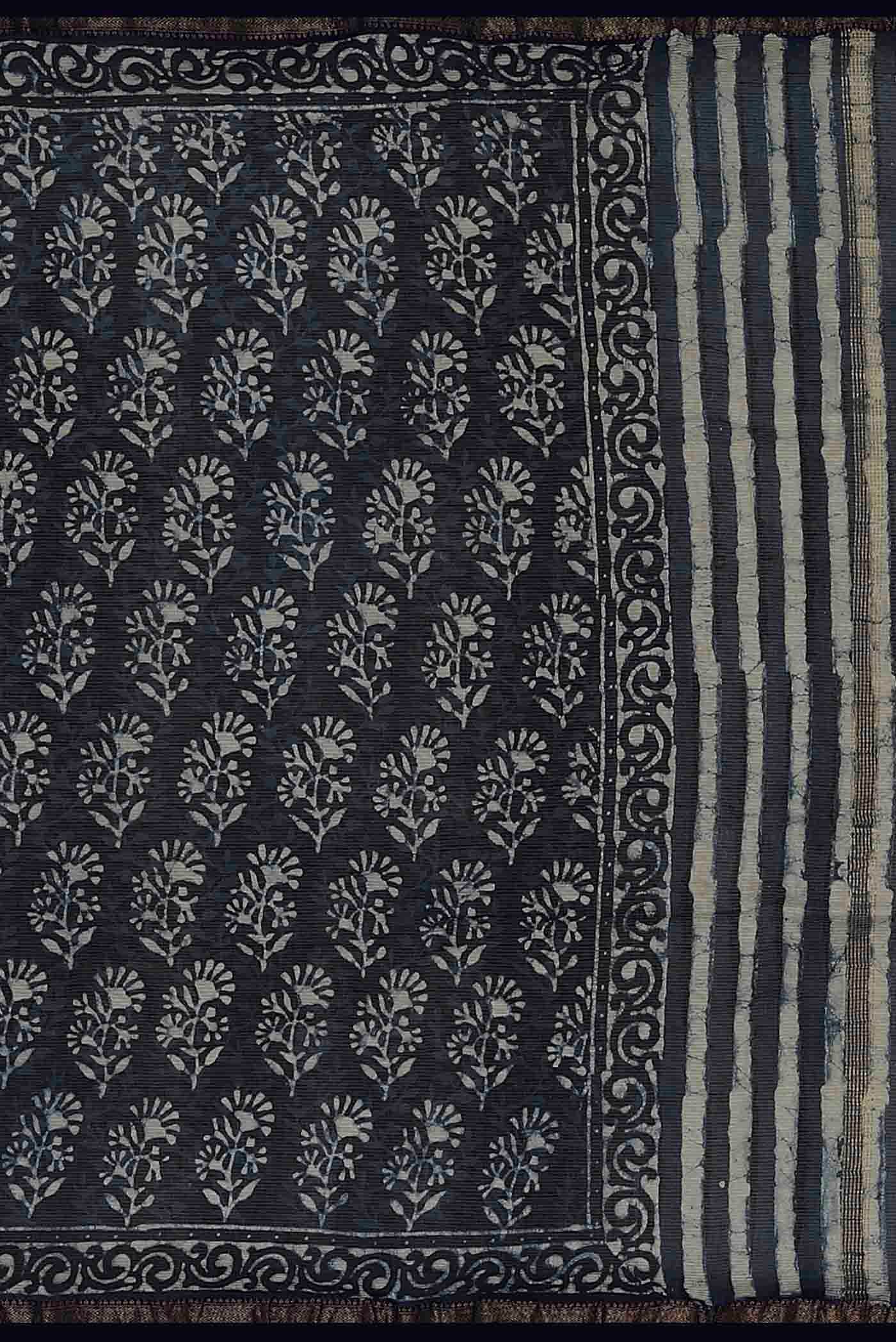 Blue Maheshwari Silk Cotton Saree