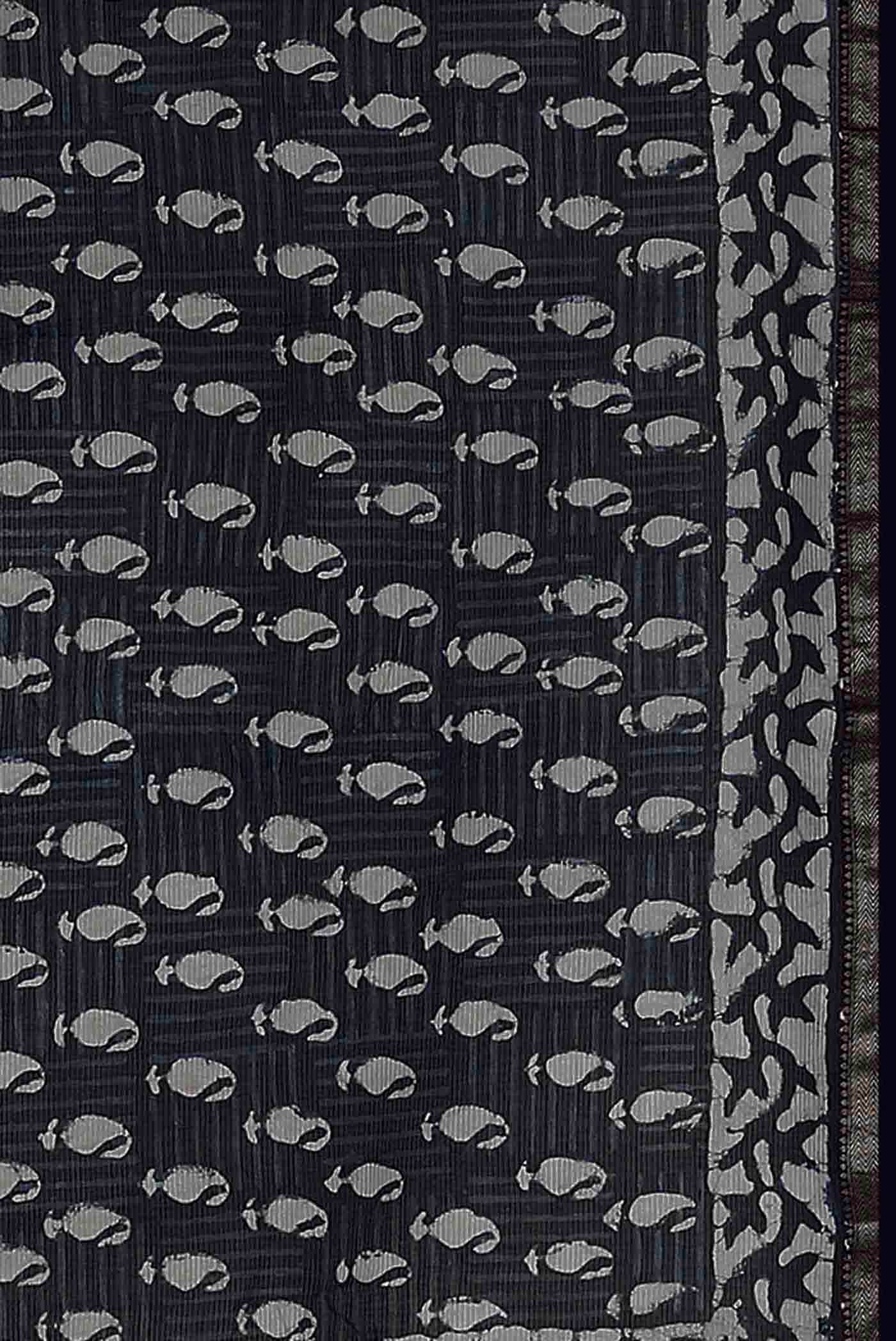 Blue Maheshwari Silk Cotton Saree