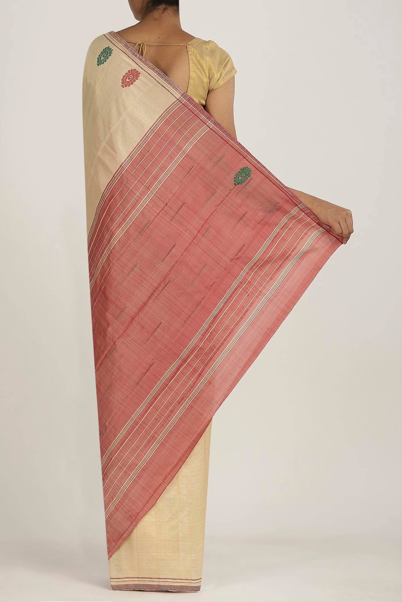 Beige Kanchipuram Silk Saree
