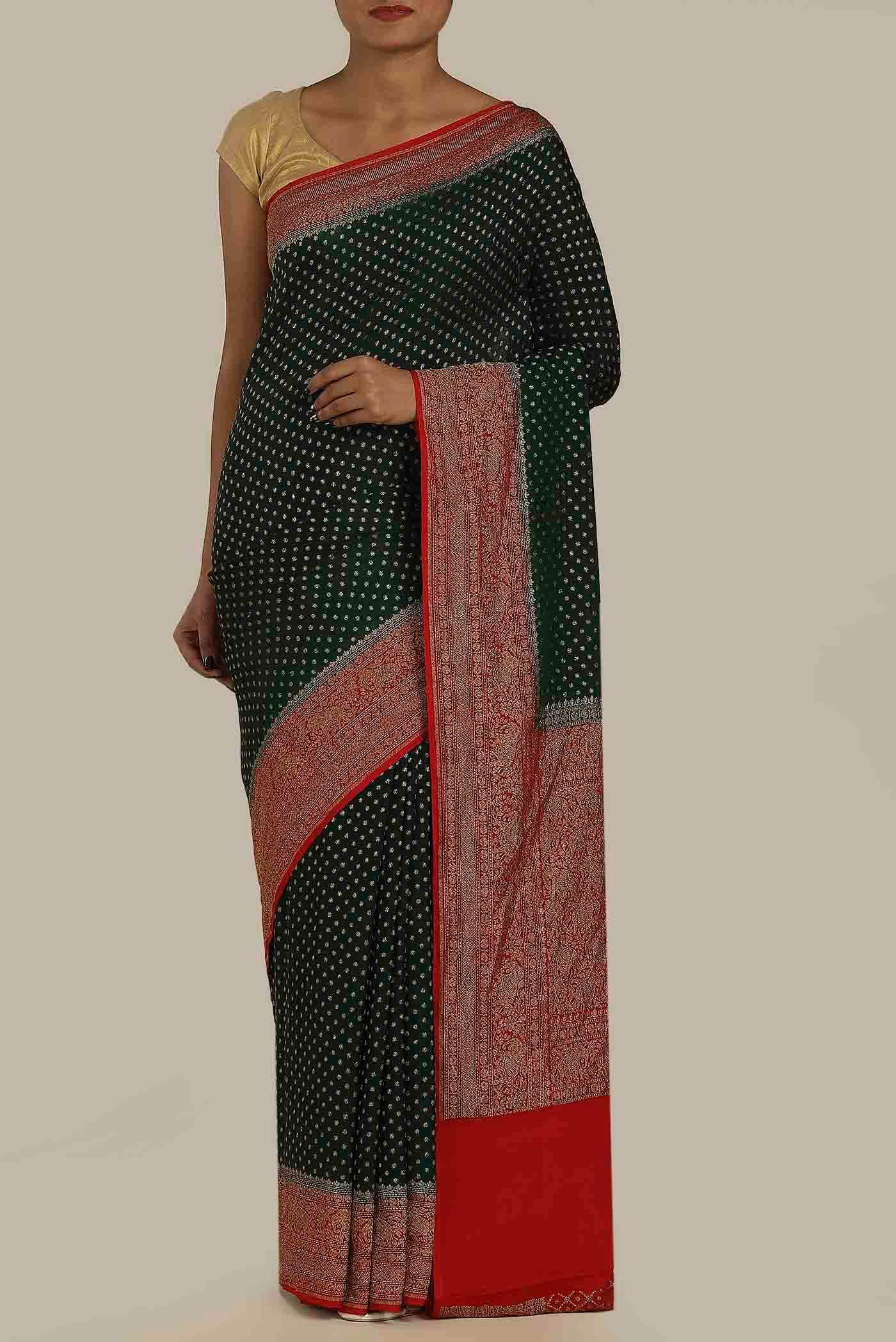 Black Banarasi Georgette Saree