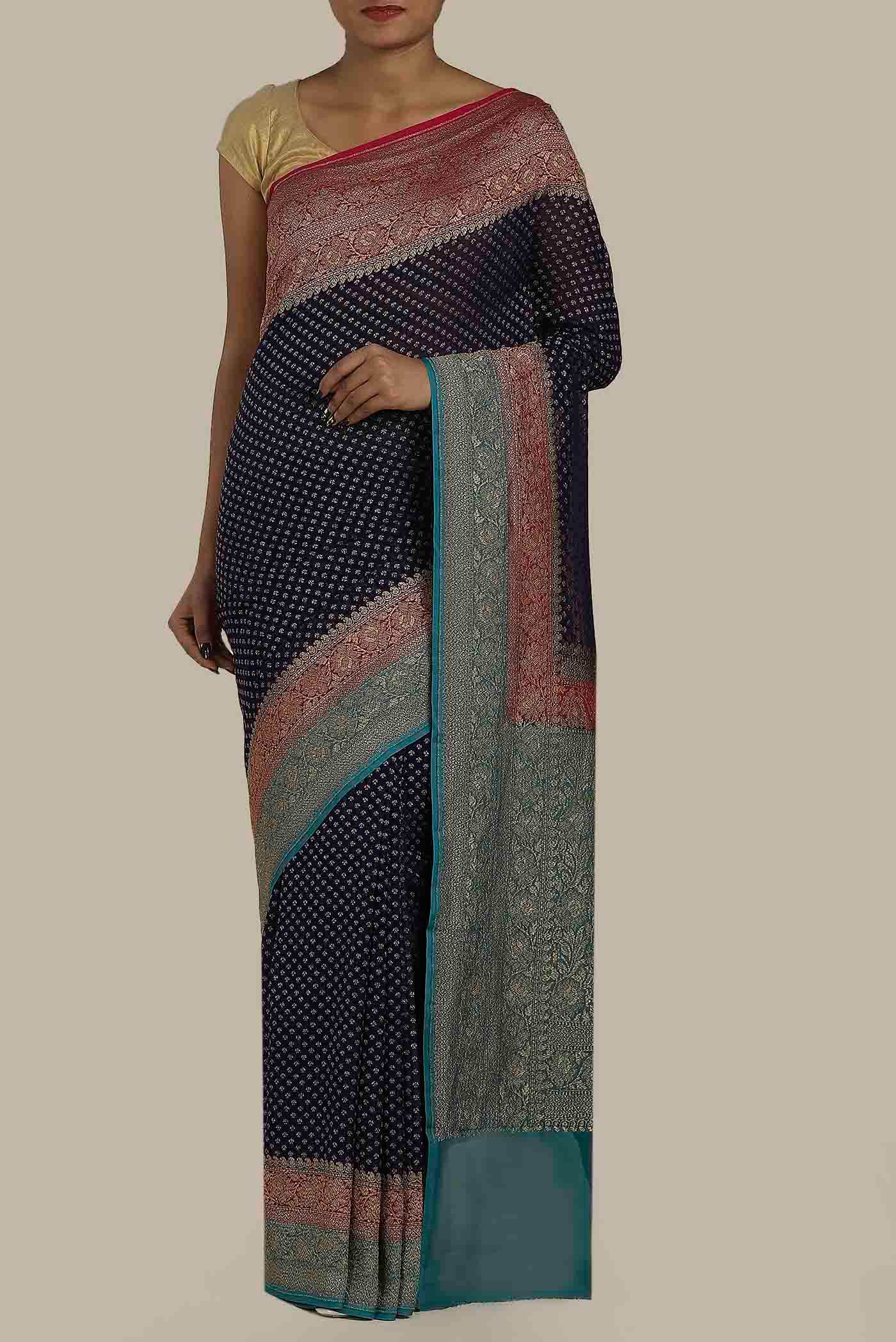 Black Banarasi Georgette Saree