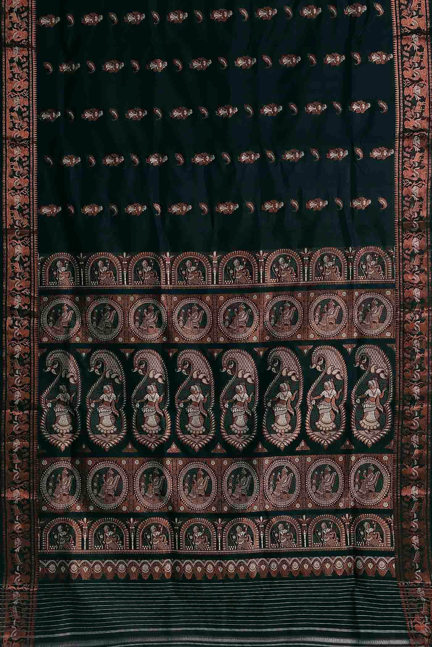 Black Gadwal Silk Saree