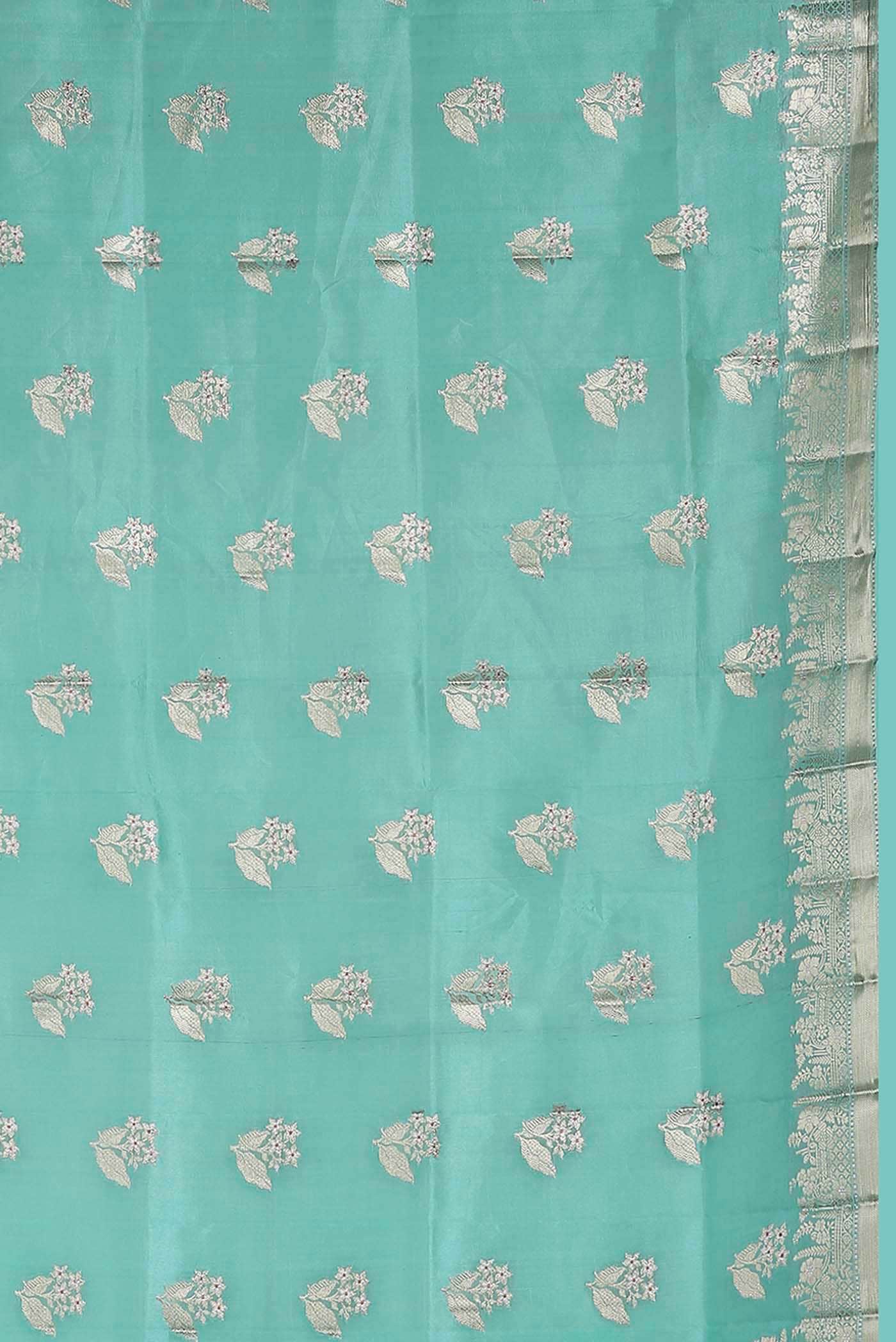 Blue Banarasi Raw Silk Saree