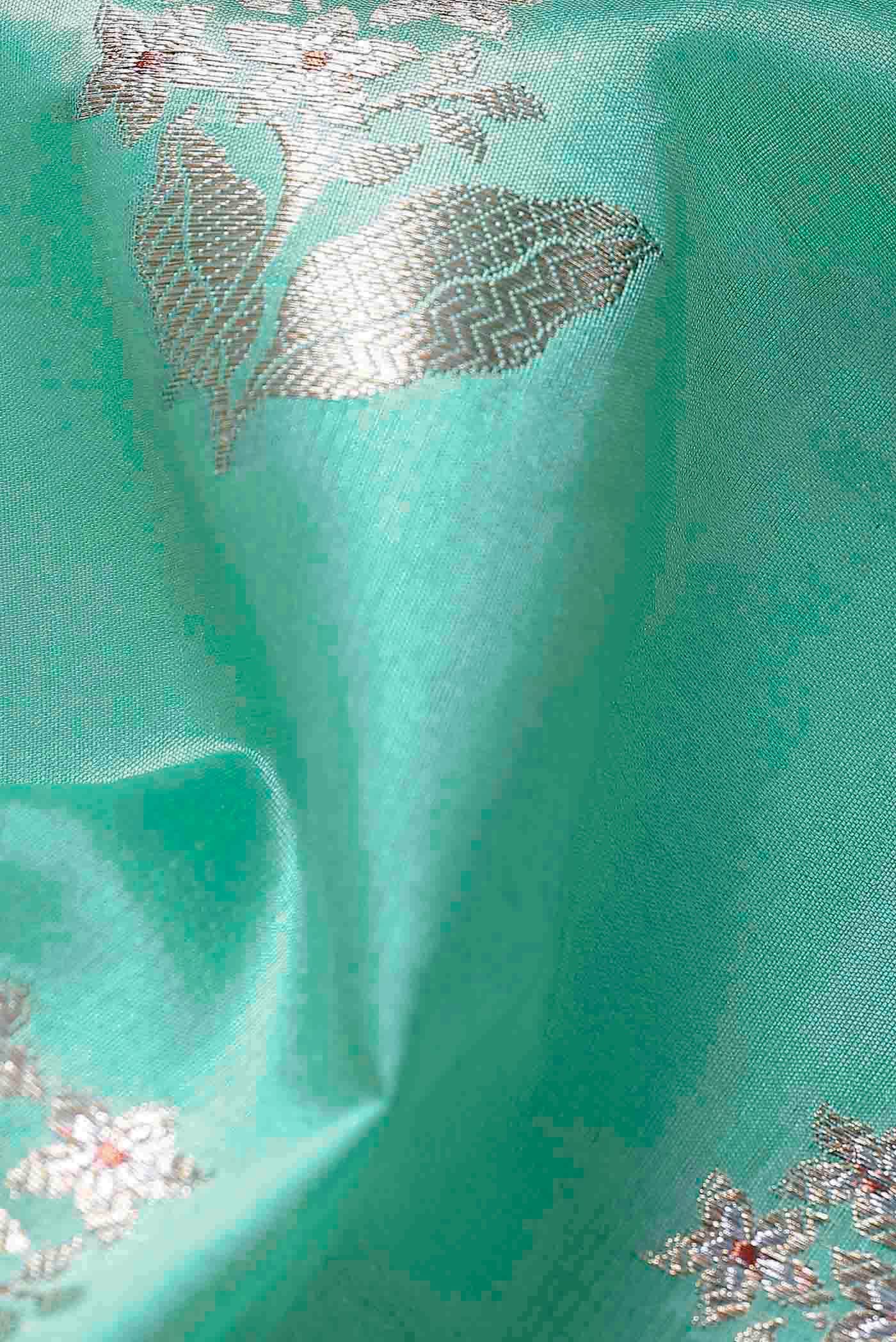 Blue Banarasi Raw Silk Saree