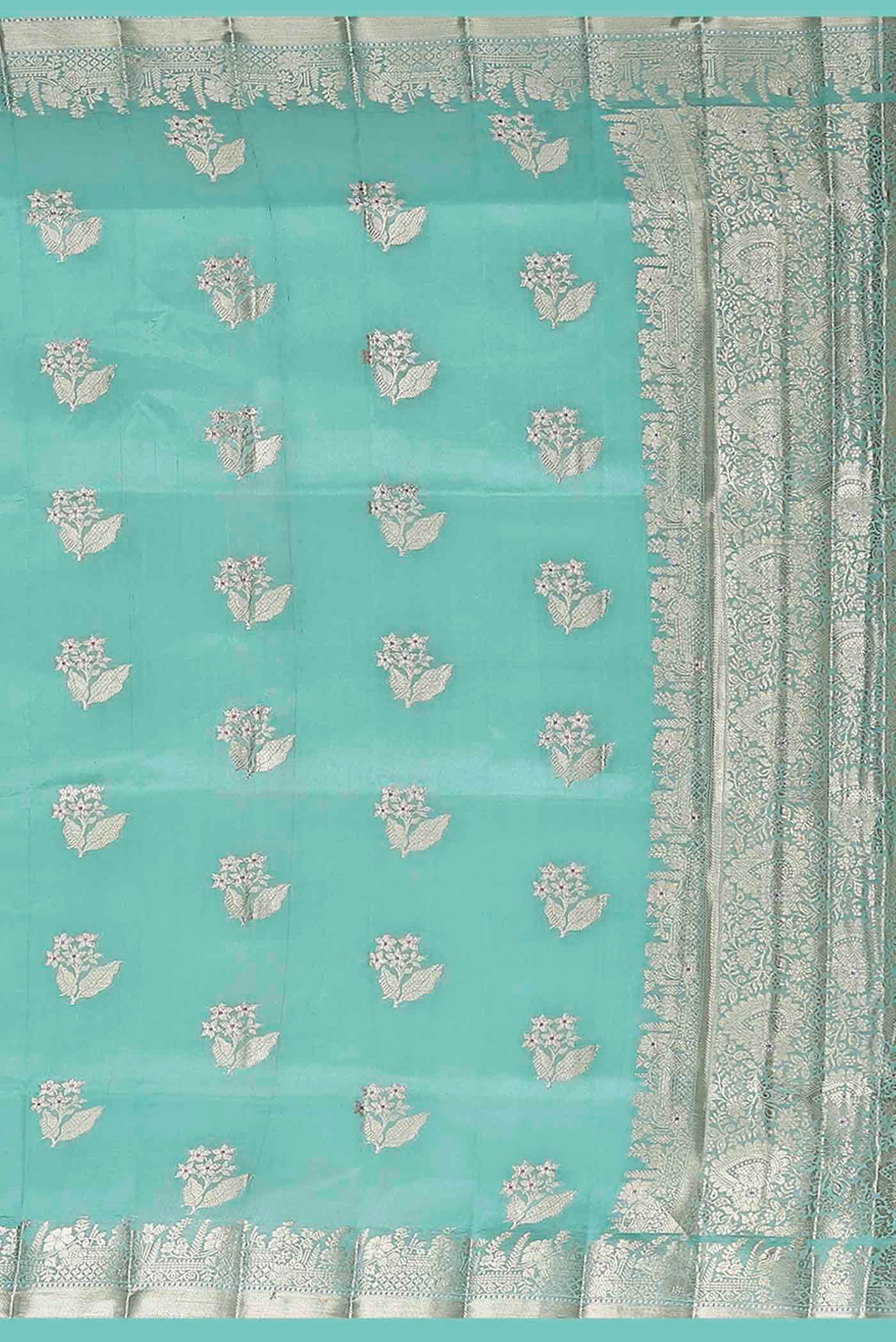 Blue Banarasi Raw Silk Saree