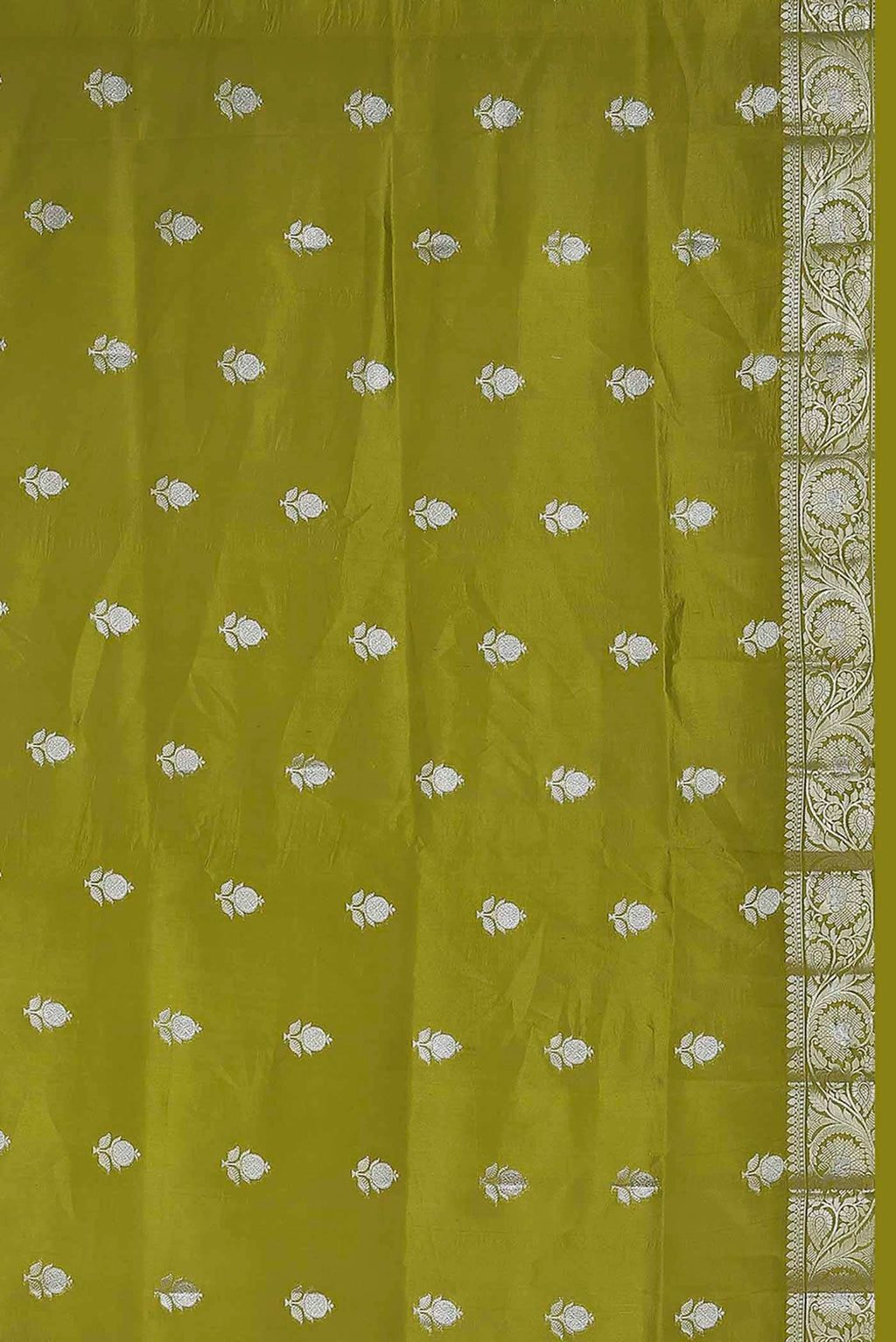 Green Banarasi Raw Silk Saree