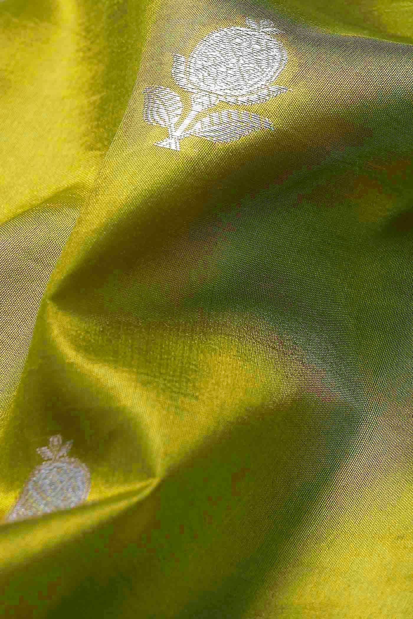 Green Banarasi Raw Silk Saree