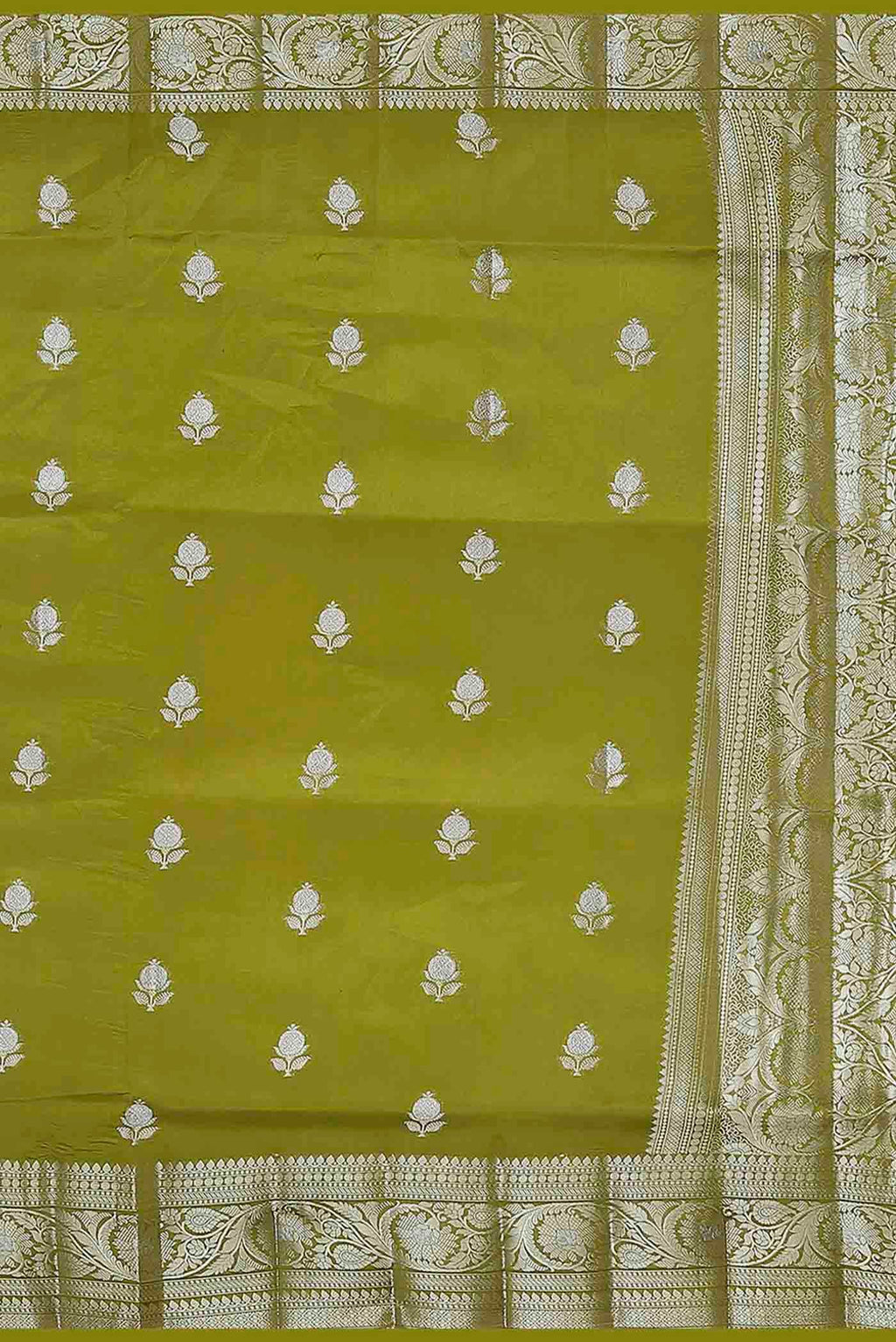 Green Banarasi Raw Silk Saree
