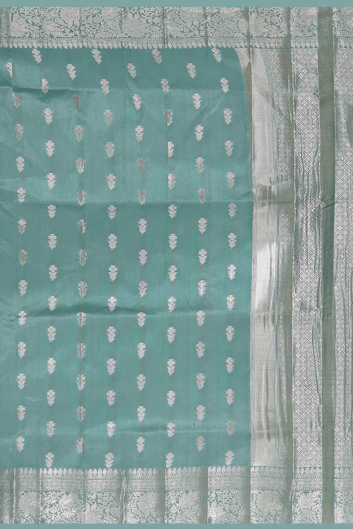 Blue Banarasi Raw Silk Saree