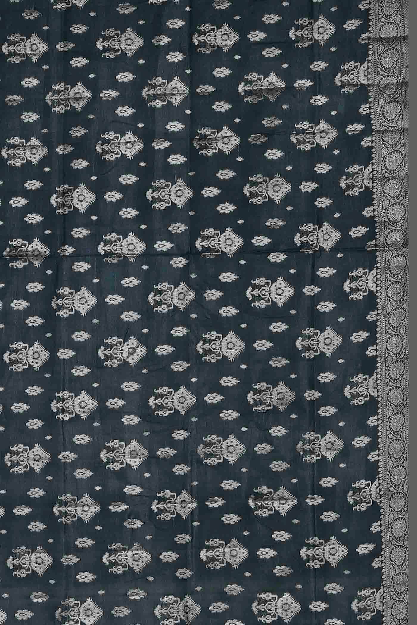 Blue Banarasi Raw Silk Saree