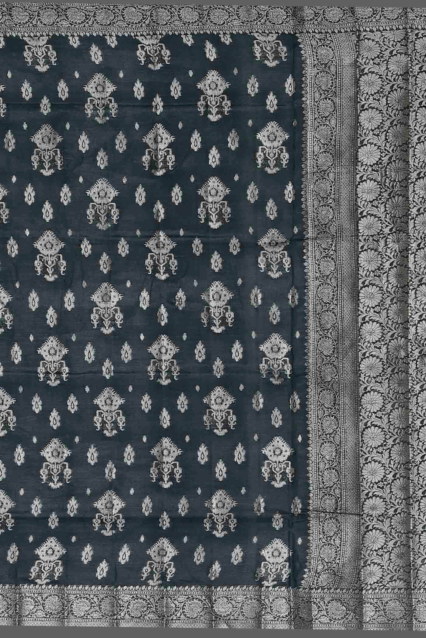 Blue Banarasi Raw Silk Saree