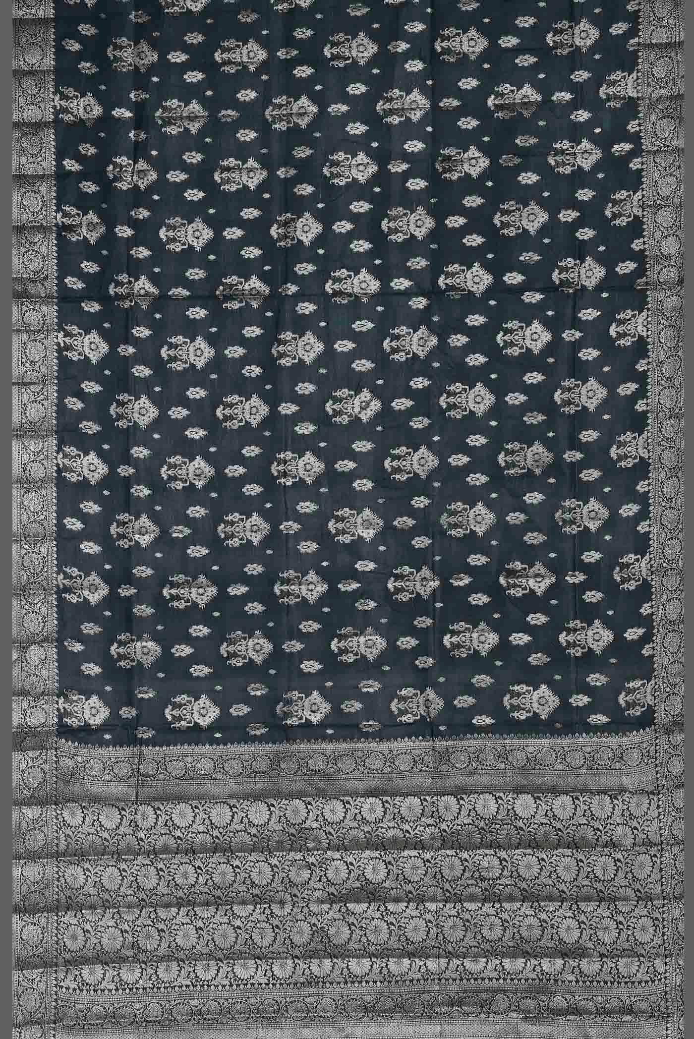 Blue Banarasi Raw Silk Saree