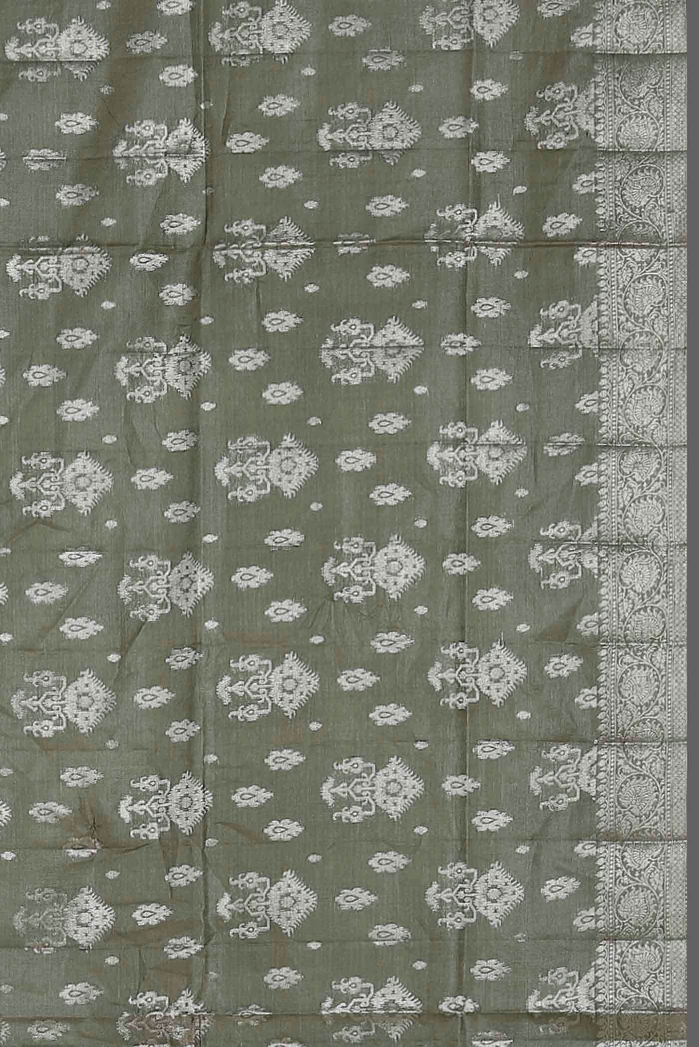 Green Banarasi Raw Silk Saree
