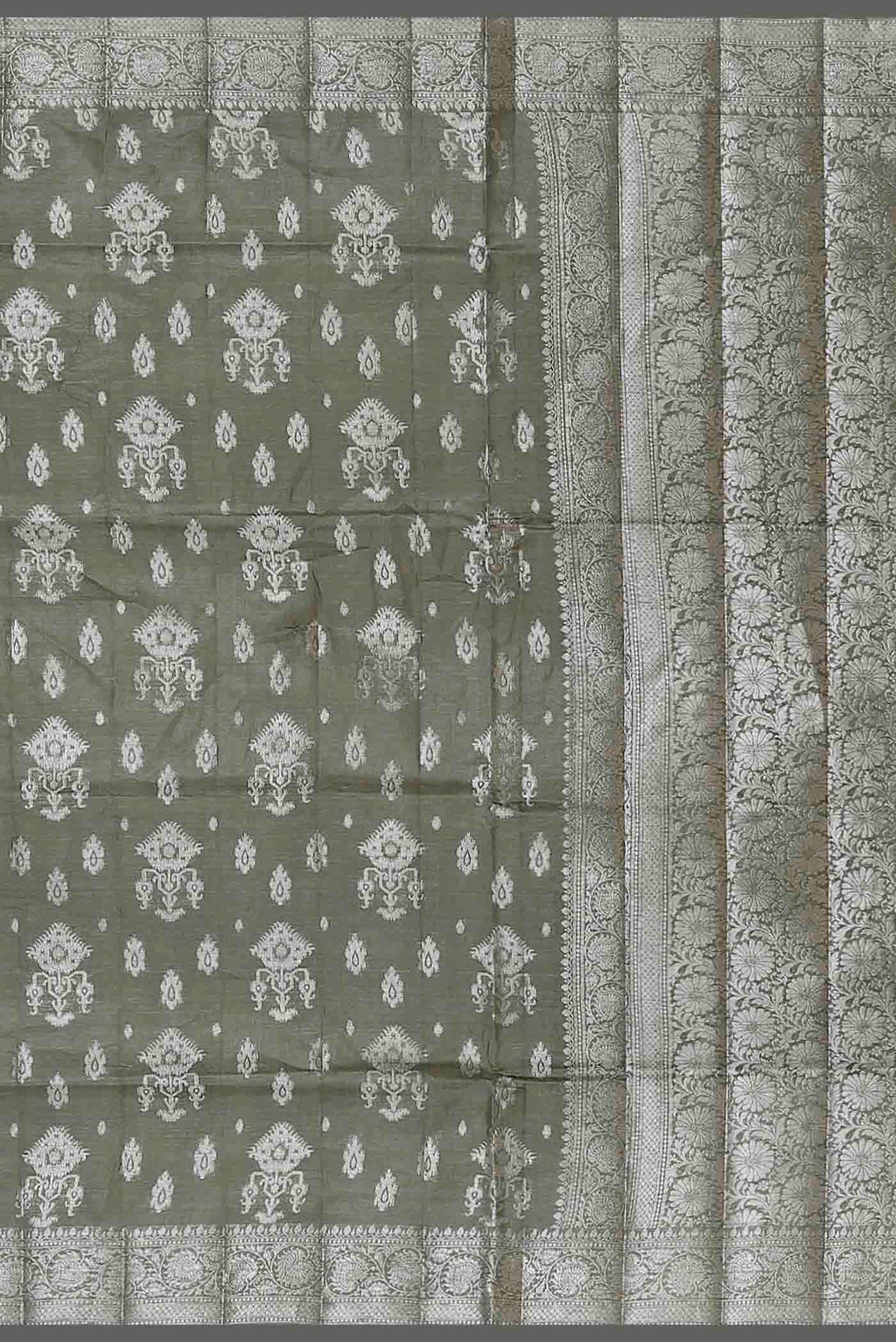 Green Banarasi Raw Silk Saree