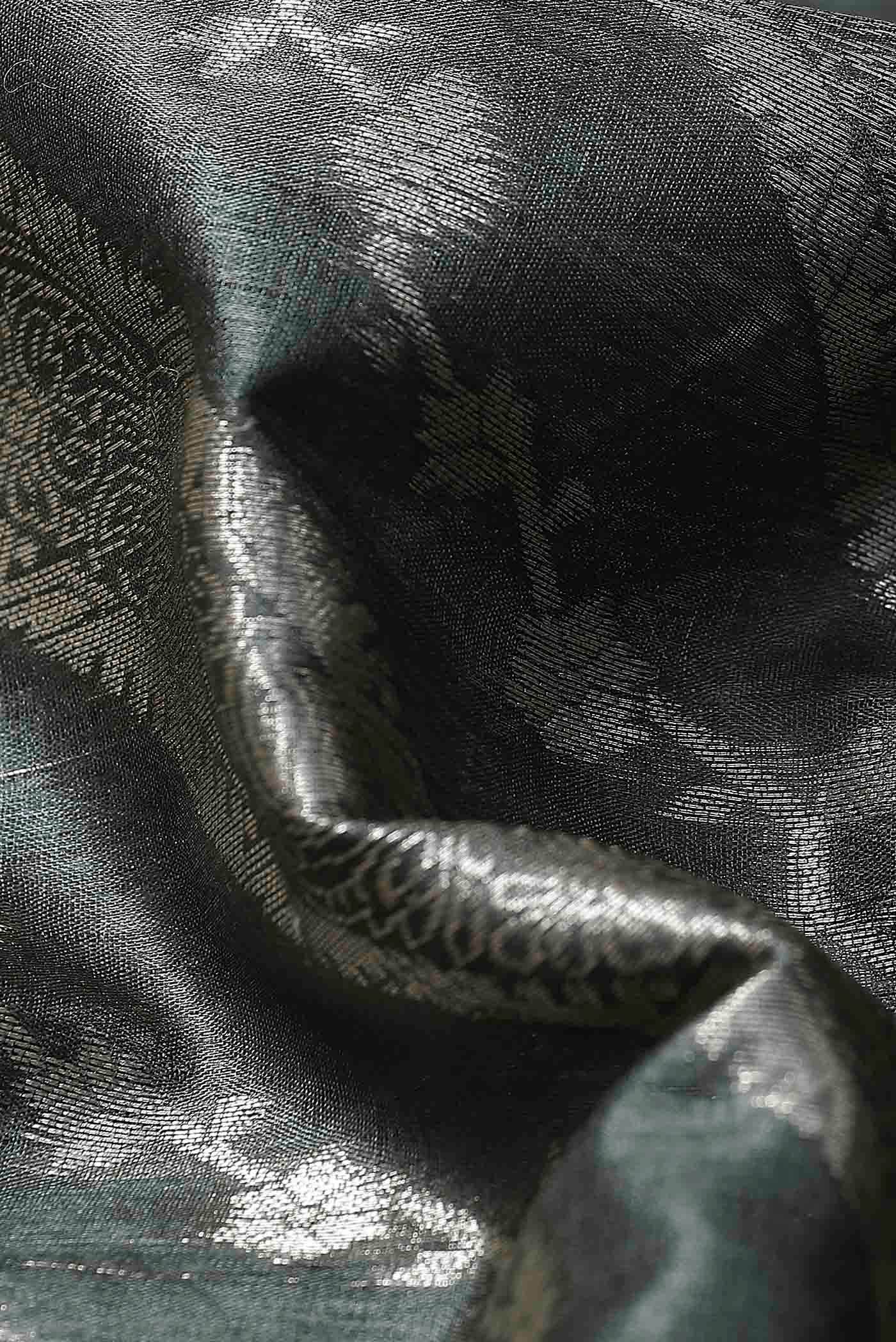 Black Banarasi Raw Silk Saree