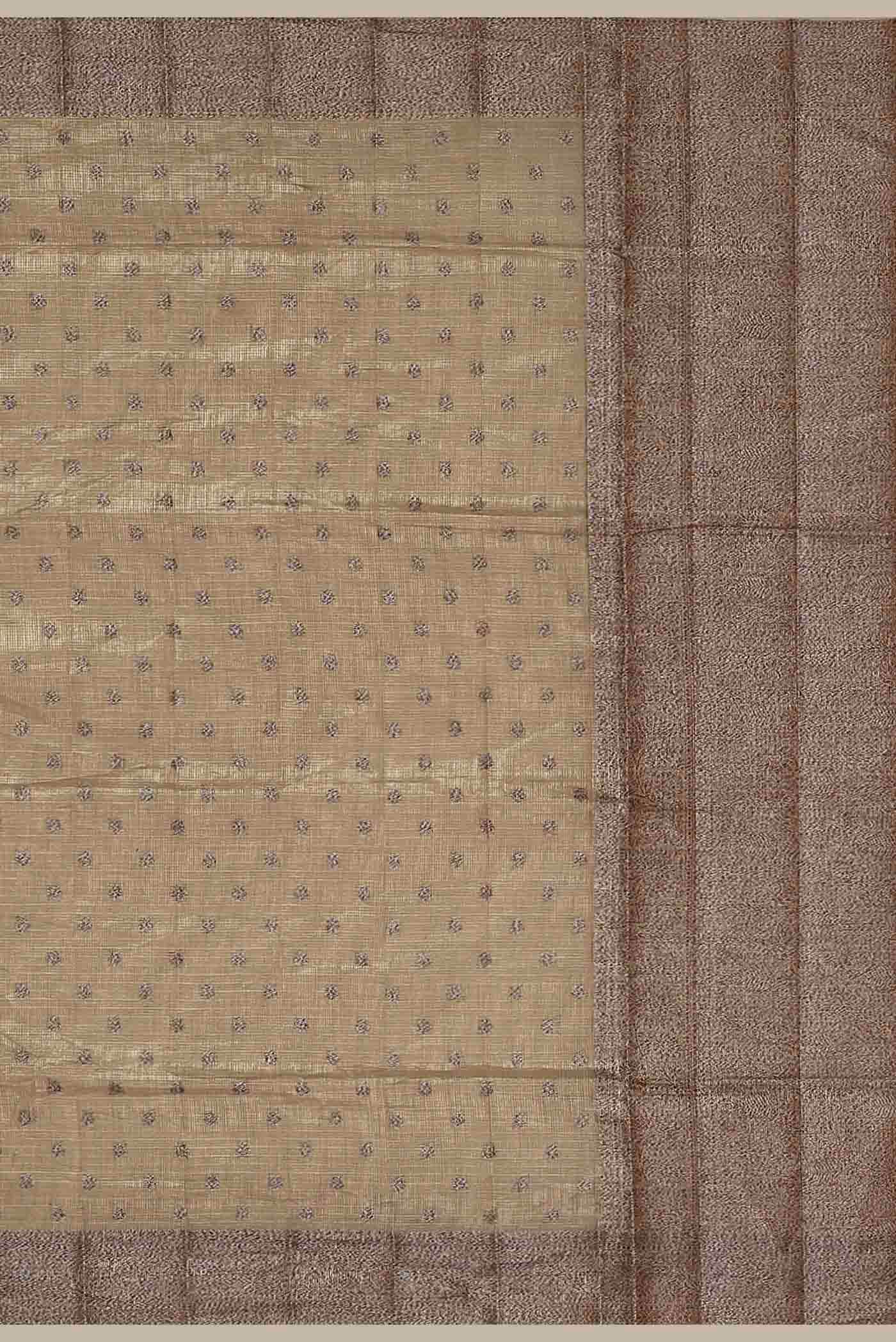 Beige Banarasi Tussar Silk Saree