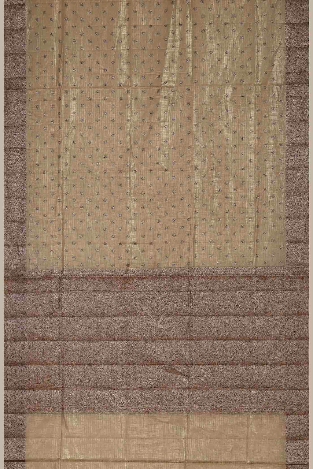 Beige Banarasi Tussar Silk Saree