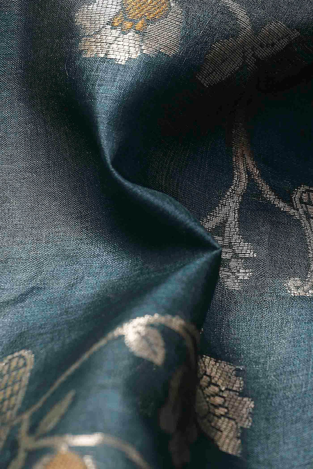 Blue Banarasi Raw Silk Saree