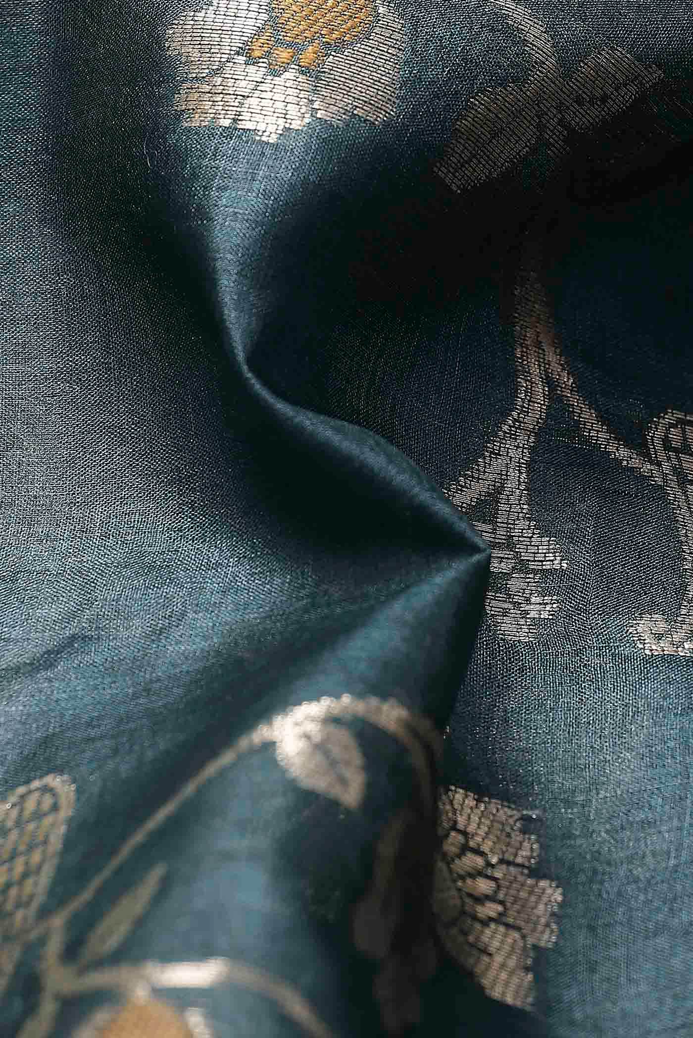 Blue Banarasi Raw Silk Saree