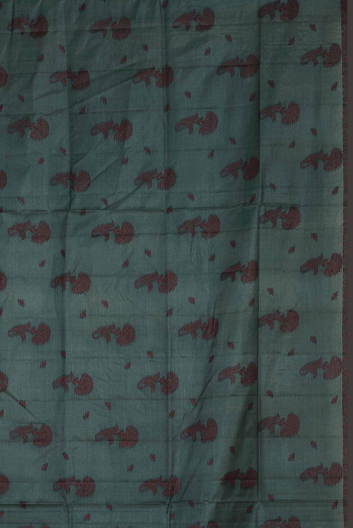 Blue Banarasi Tussar Silk Saree
