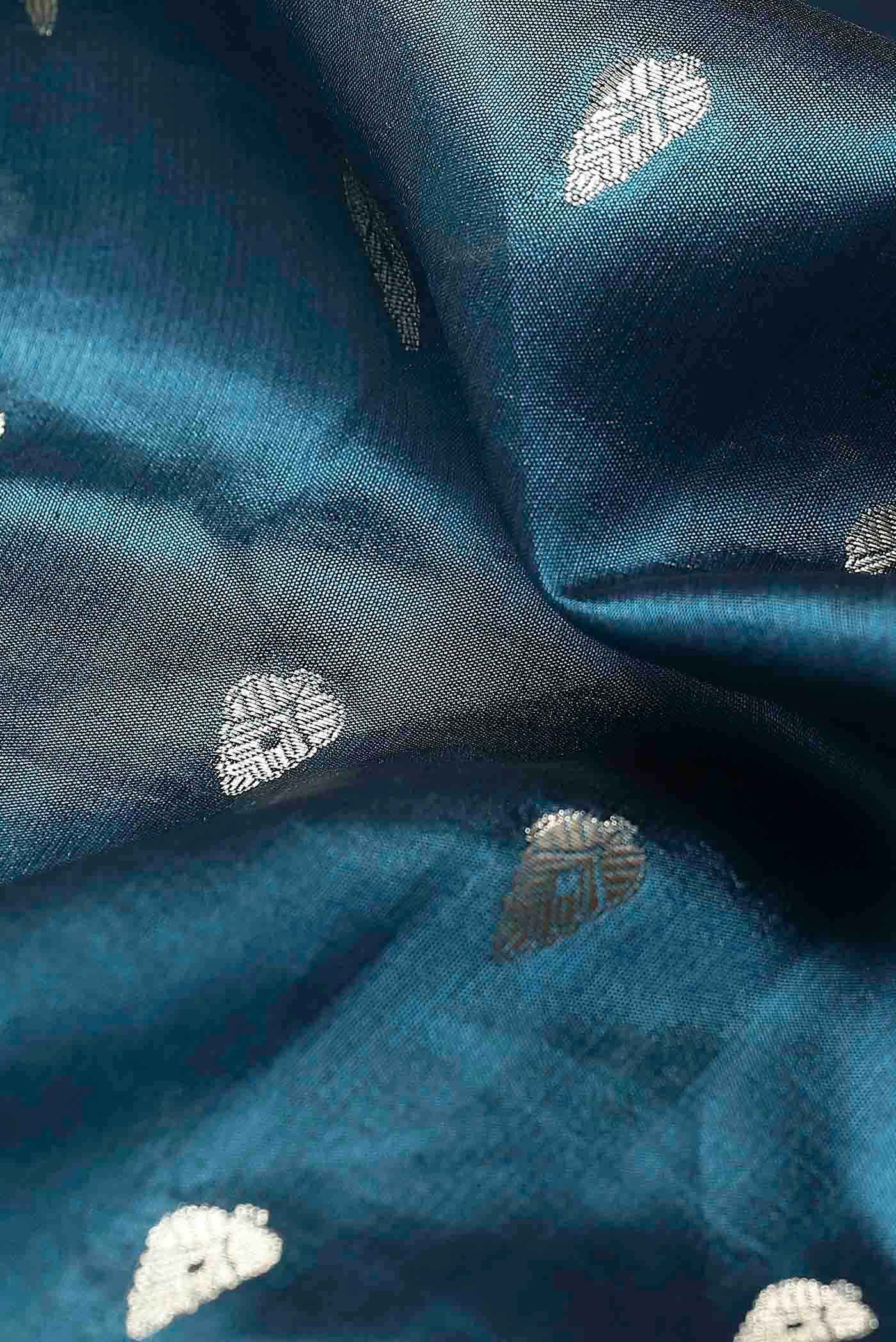 Blue Banarasi Raw Silk Saree