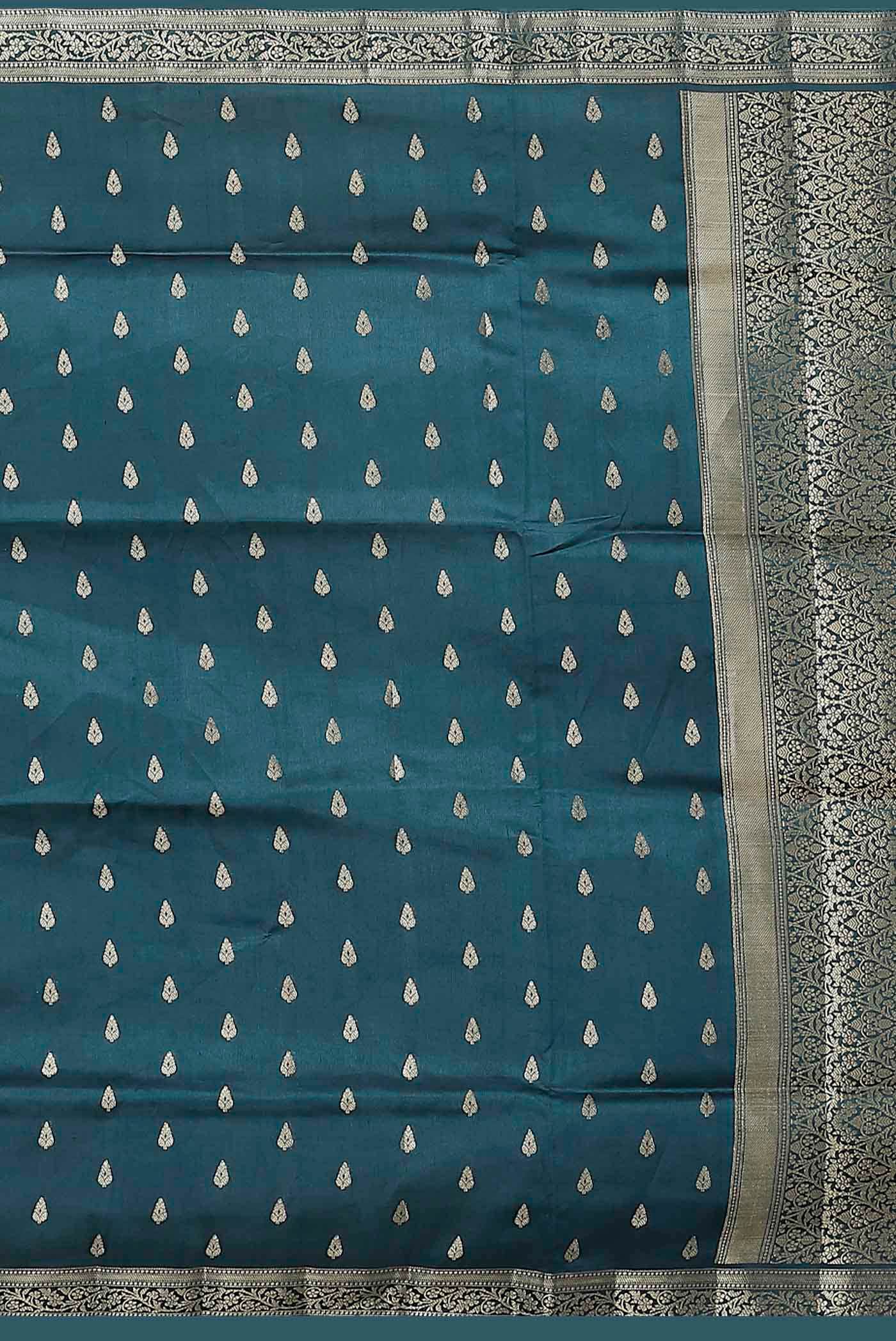 Blue Banarasi Raw Silk Saree