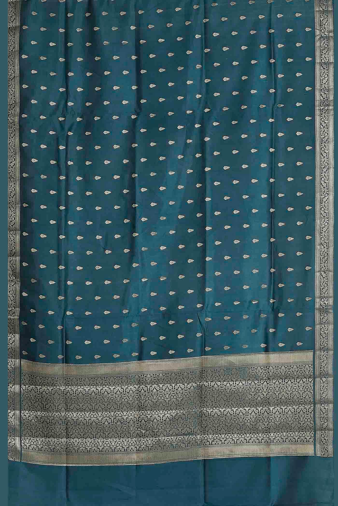Blue Banarasi Raw Silk Saree