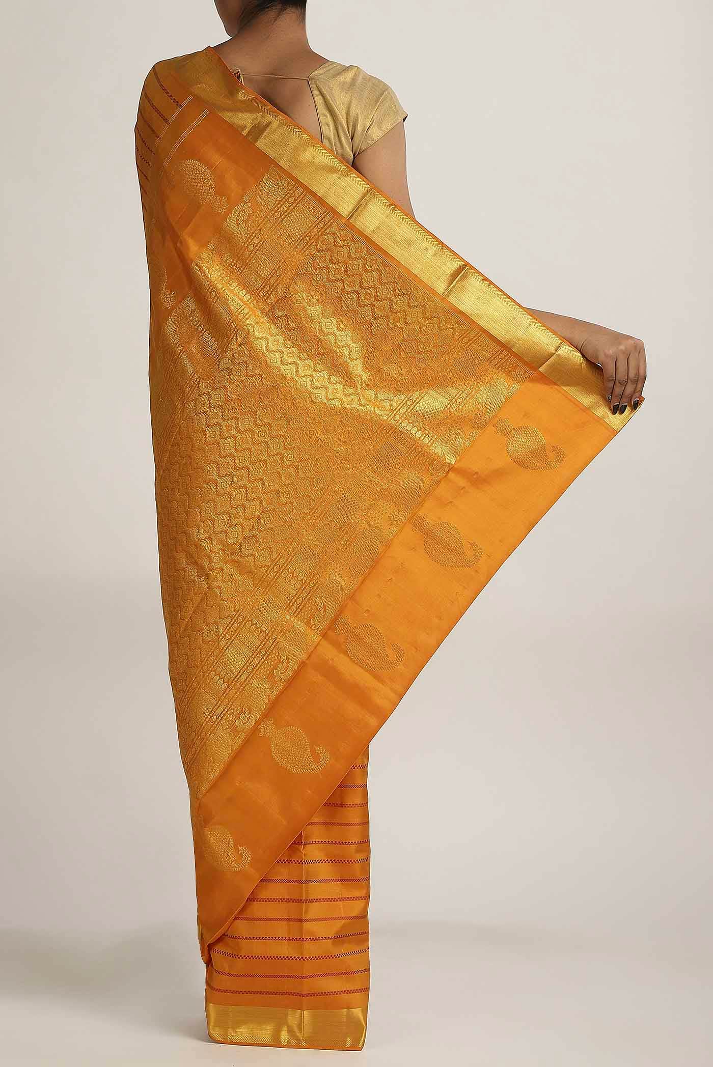 Yellow Kanchipuram Silk Saree