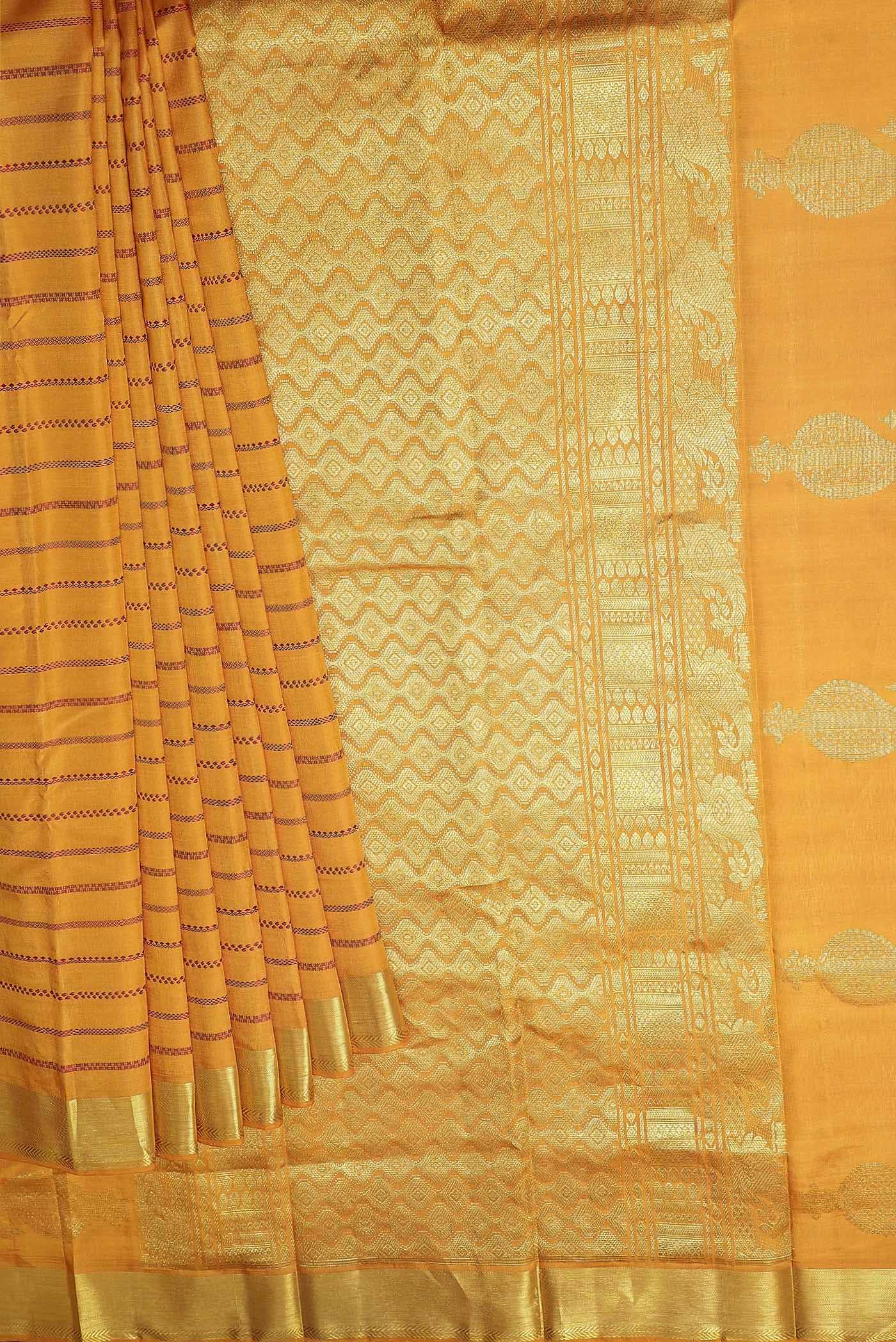 Yellow Kanchipuram Silk Saree