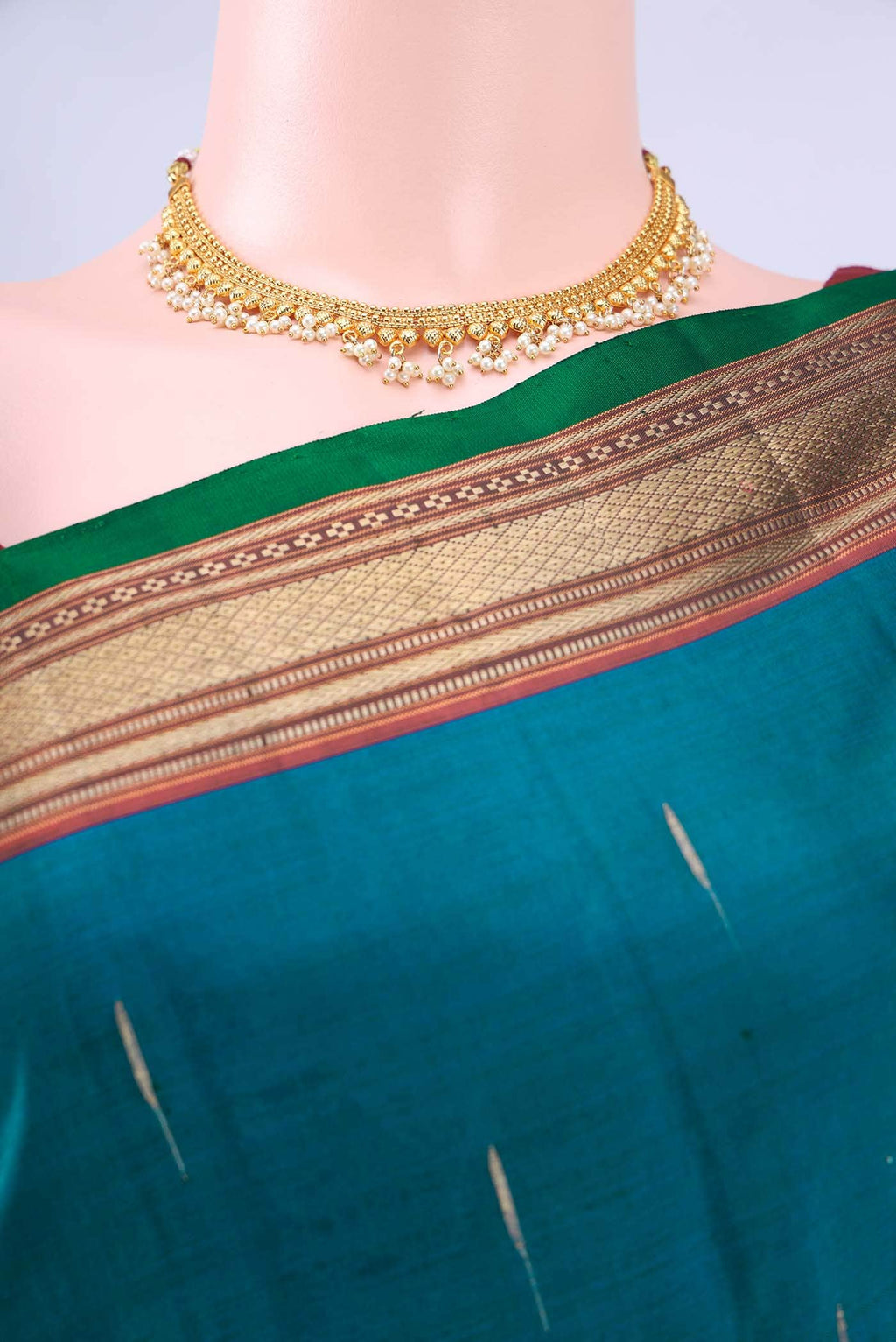 Dark Blue Dual Tone Kanchipuram Silk Saree