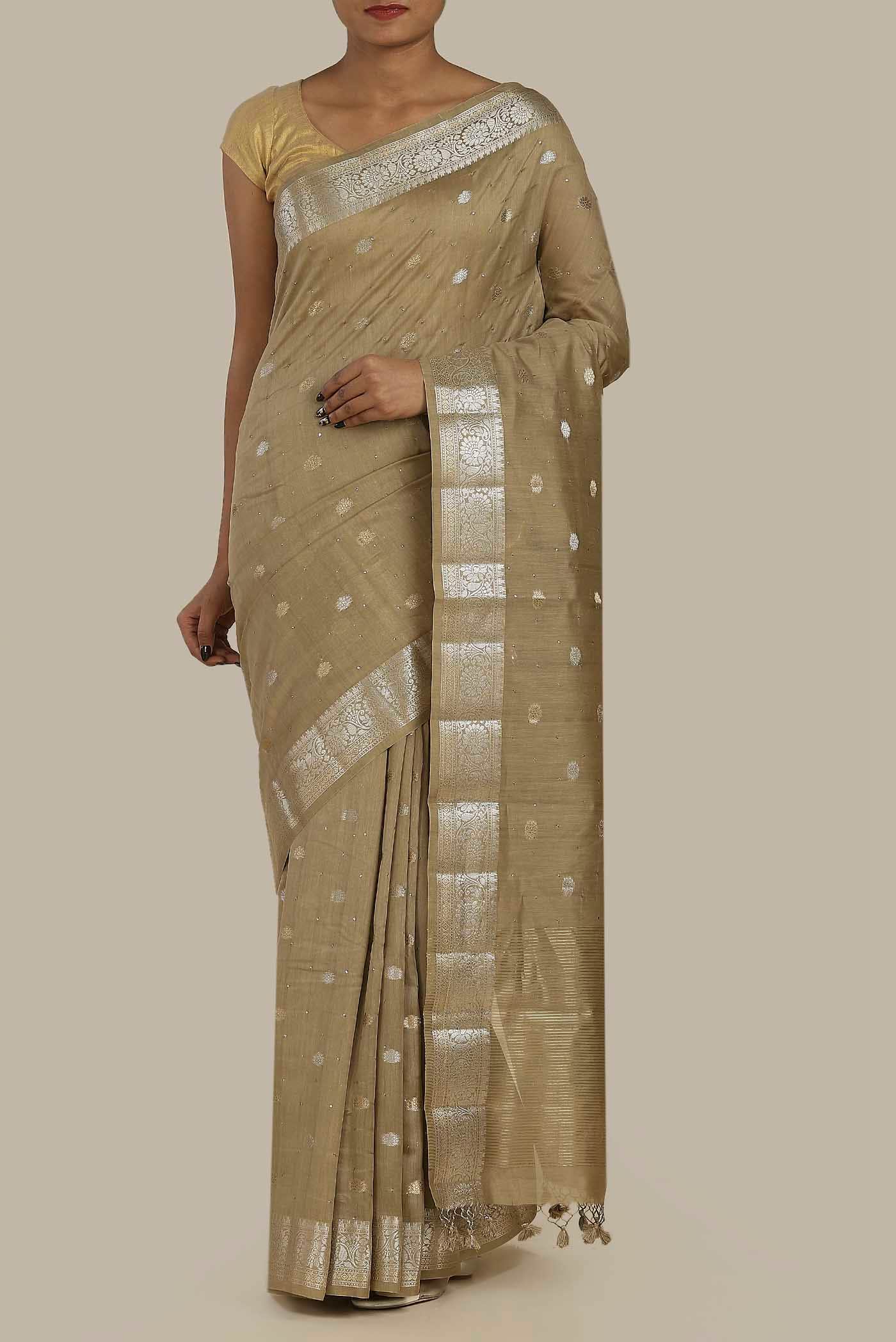 Beige Chiffon Saree