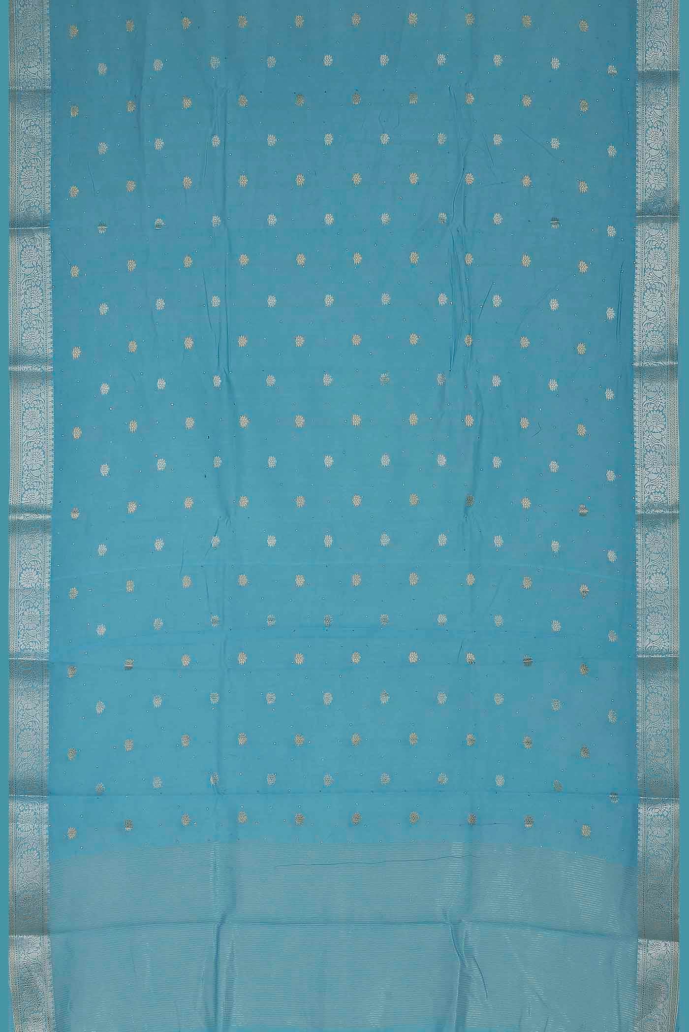 Blue Chiffon Saree