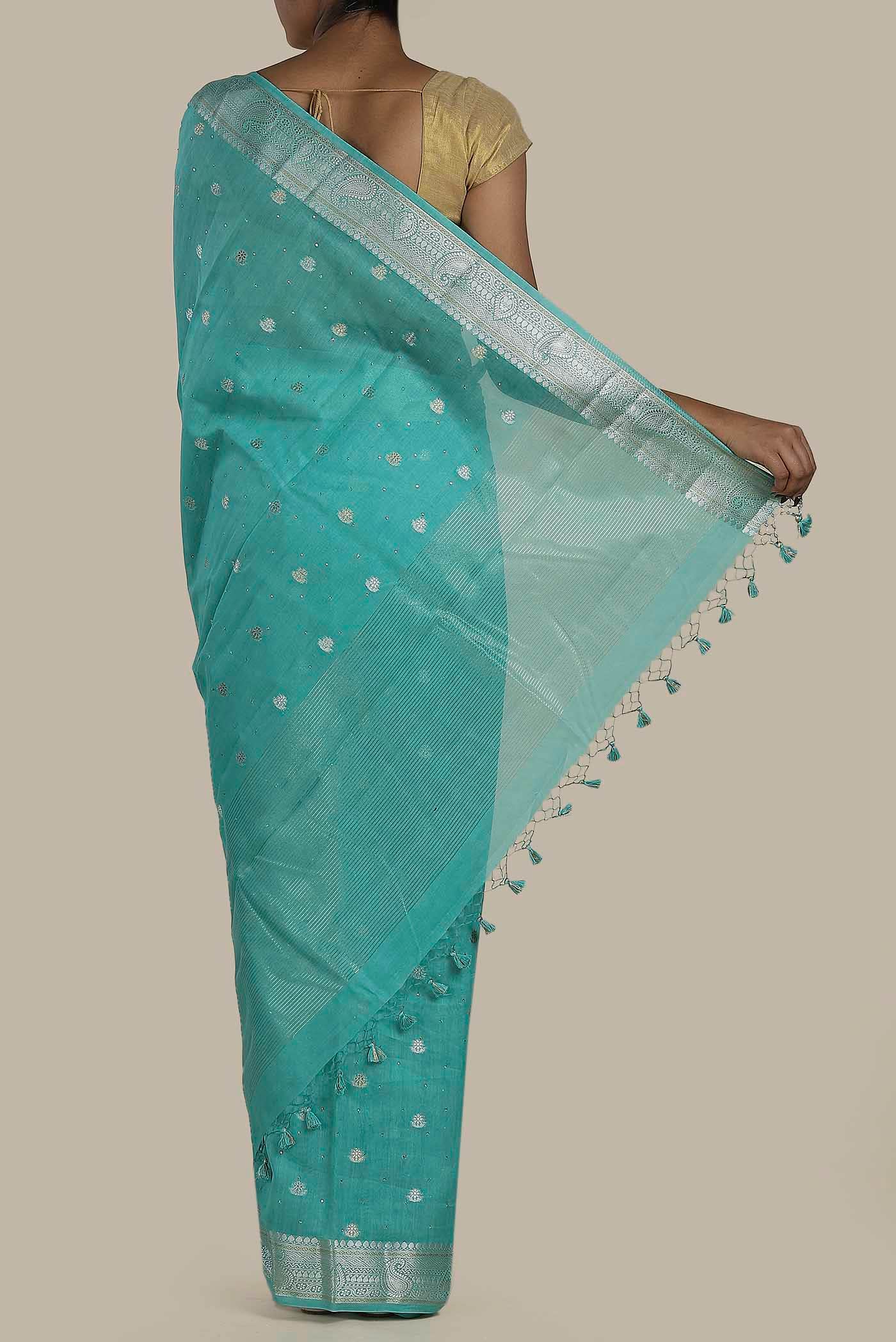 Blue Chiffon Saree