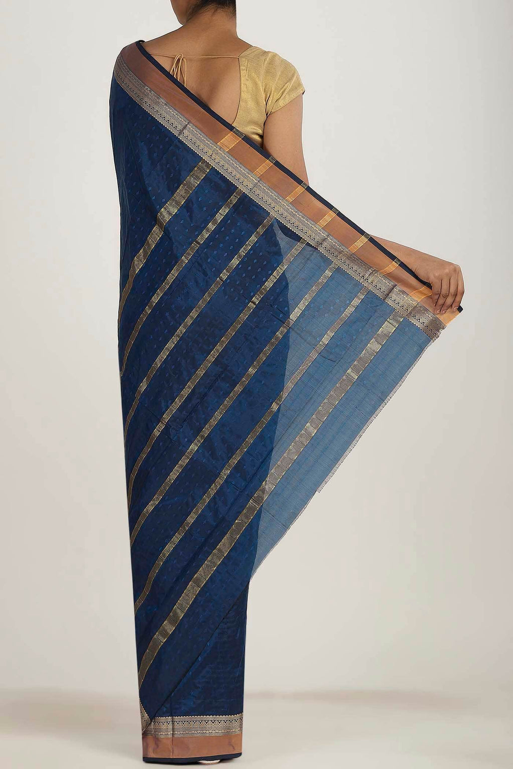 Blue Blended Bangalore Silk Saree