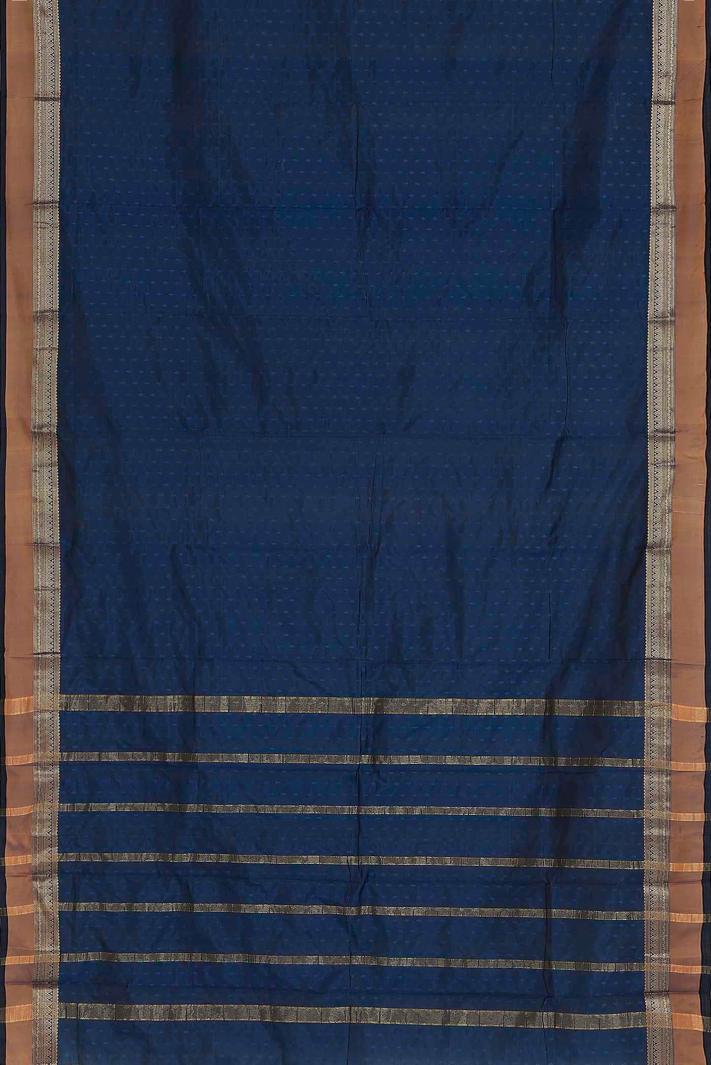 Blue Blended Bangalore Silk Saree