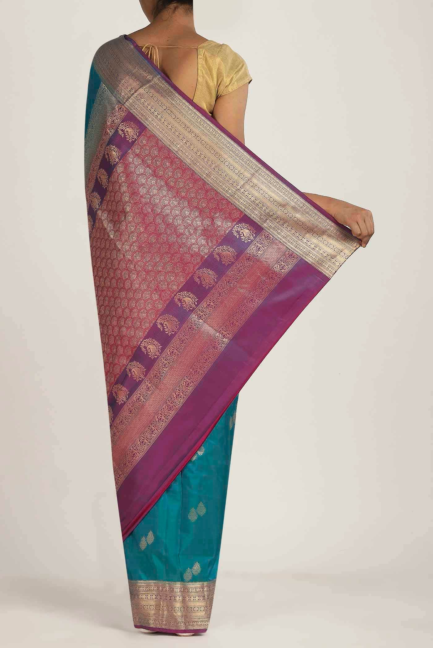 Blue Kanchipuram Silk Saree