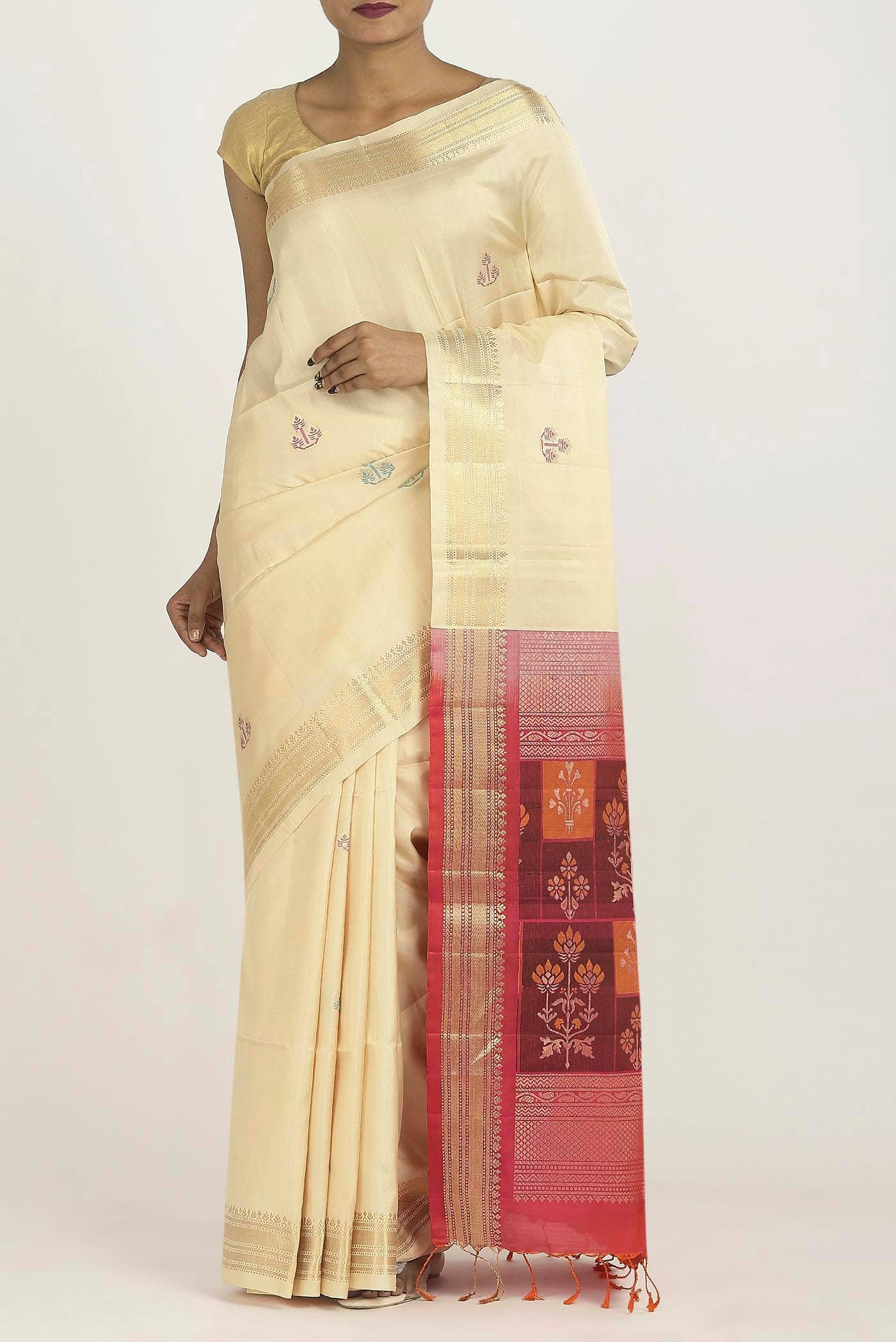 Cream Soft Silk Saree