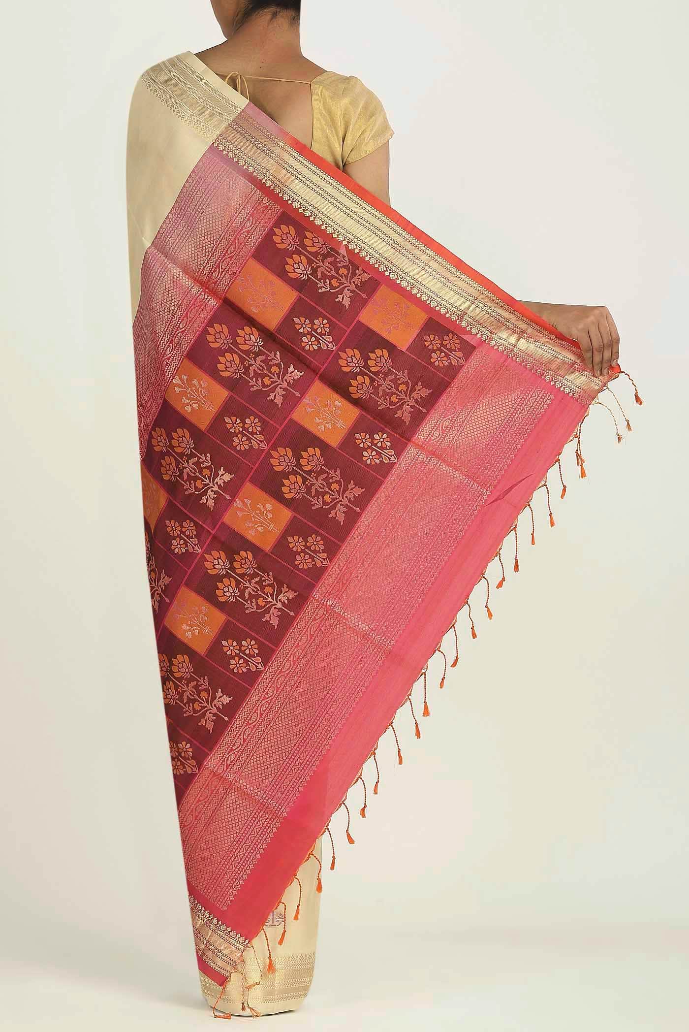 Cream Soft Silk Saree