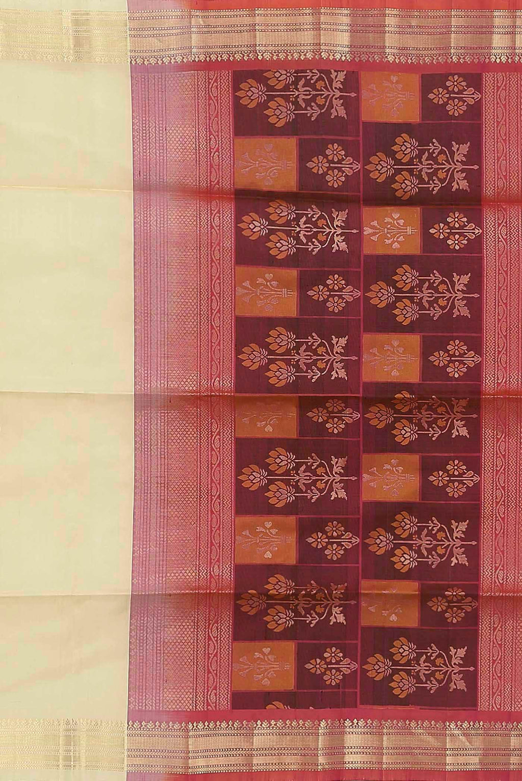 Cream Soft Silk Saree