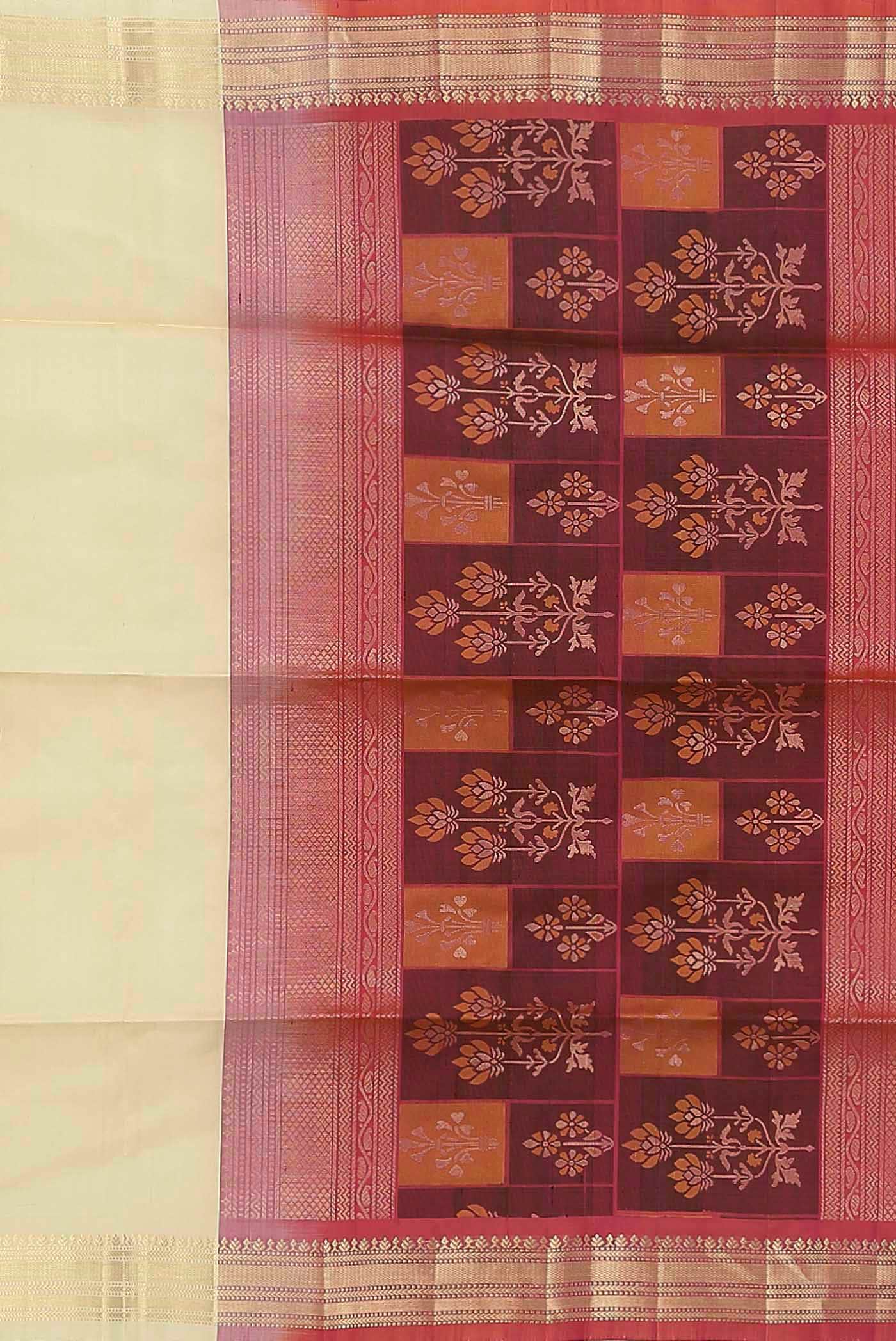 Cream Soft Silk Saree