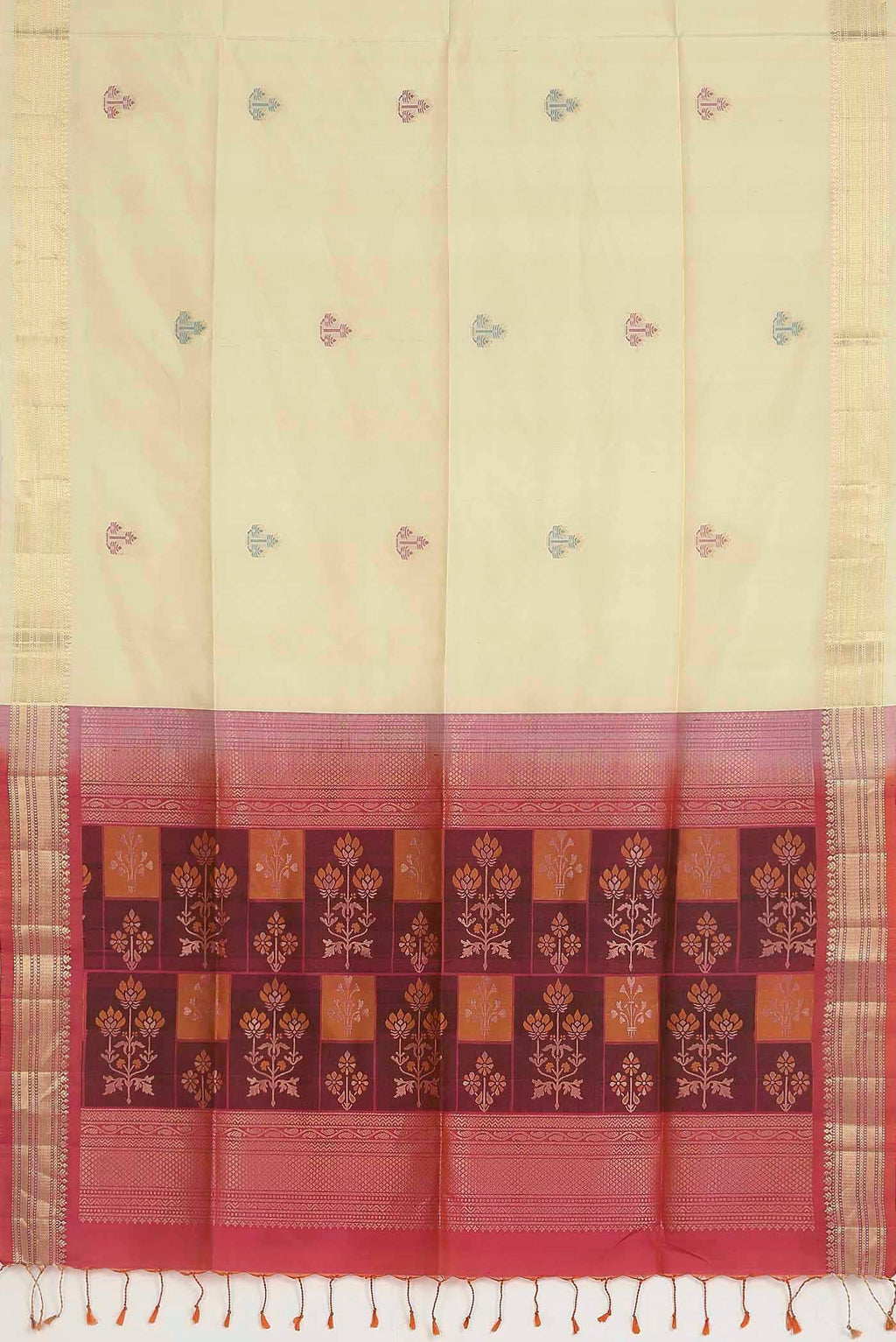 Cream Soft Silk Saree