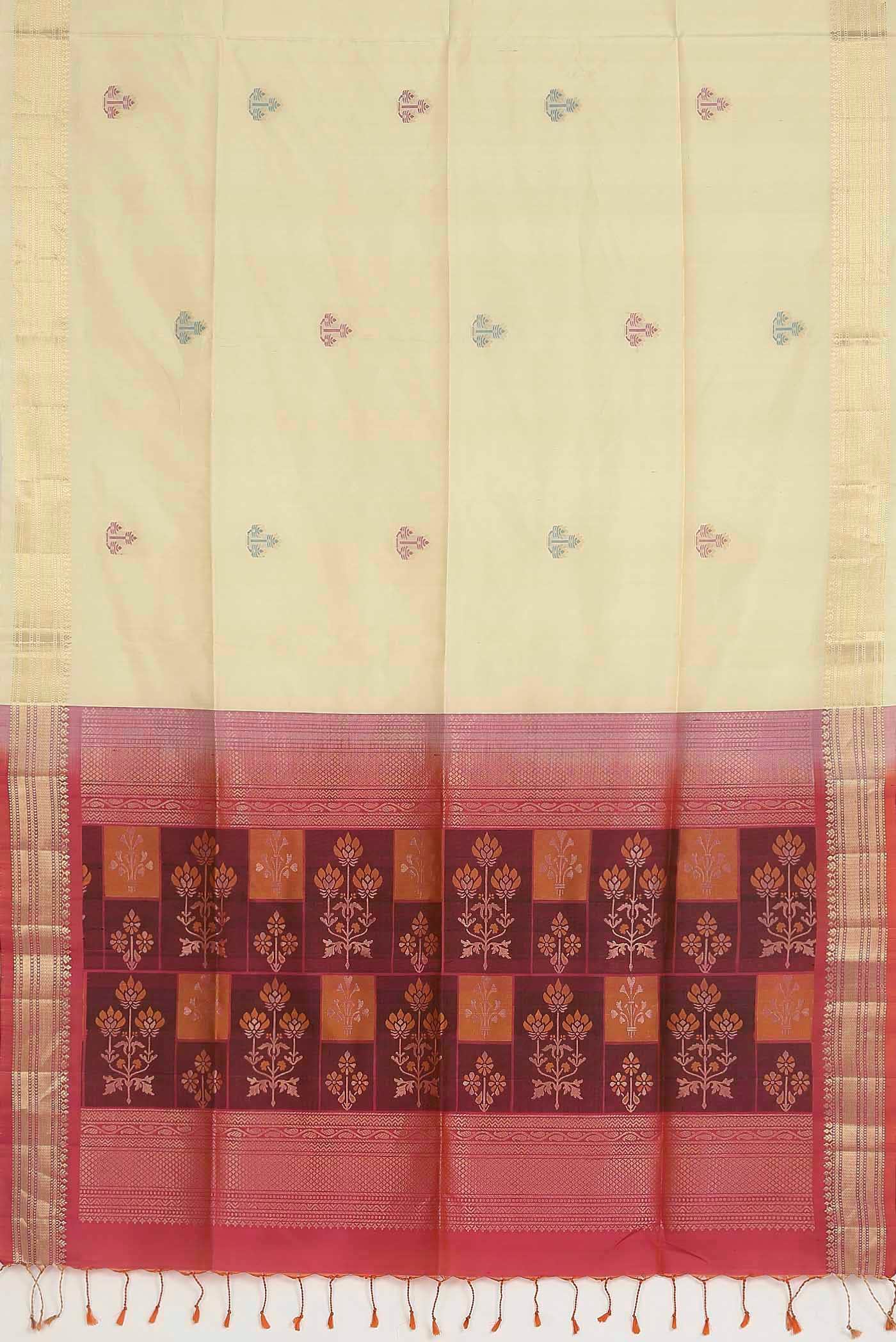 Cream Soft Silk Saree